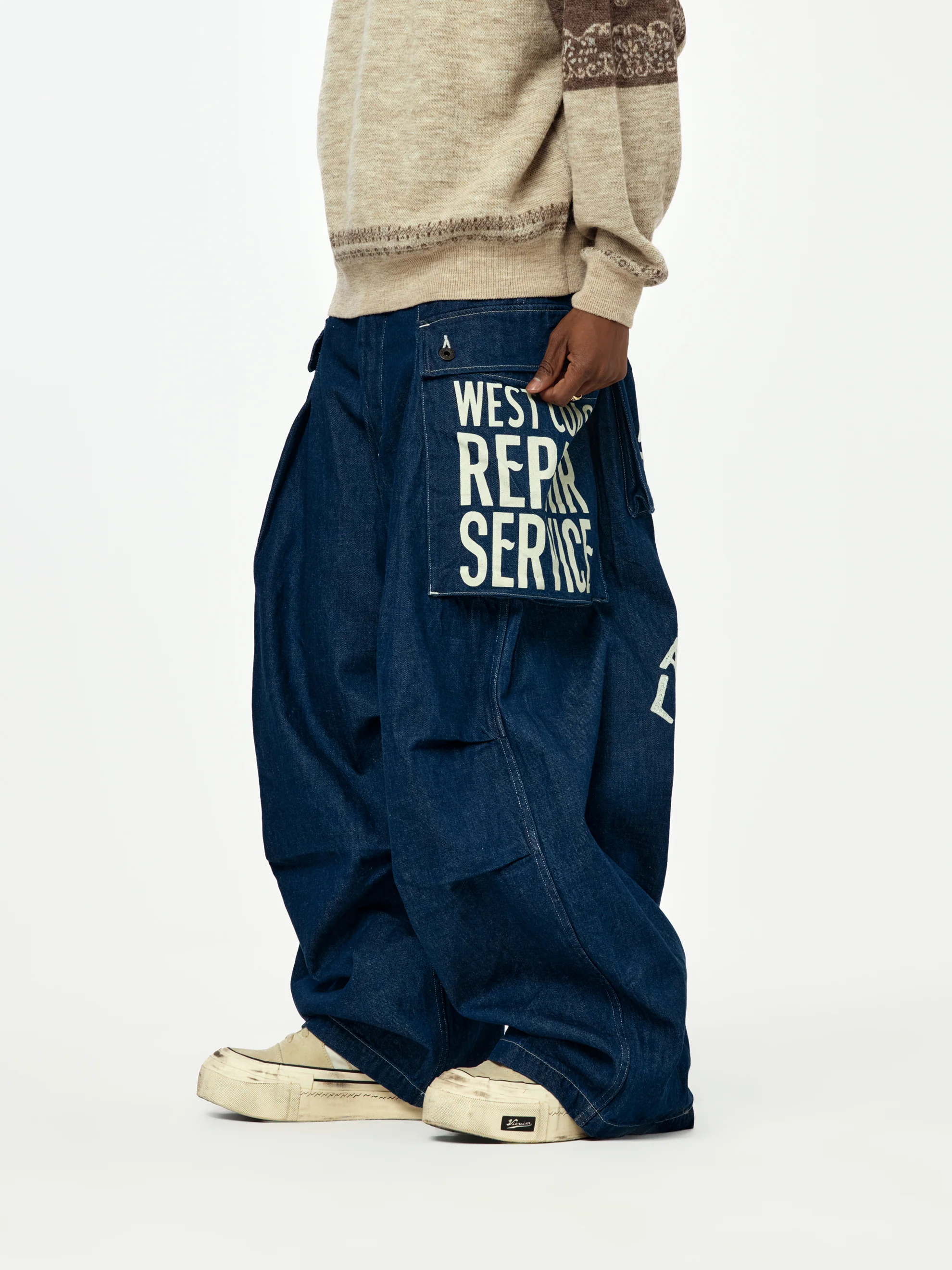 11.5oz Denim JUMBO MONKEY Pants (FACTORY-REPAIR & Embroidery) - Image 2