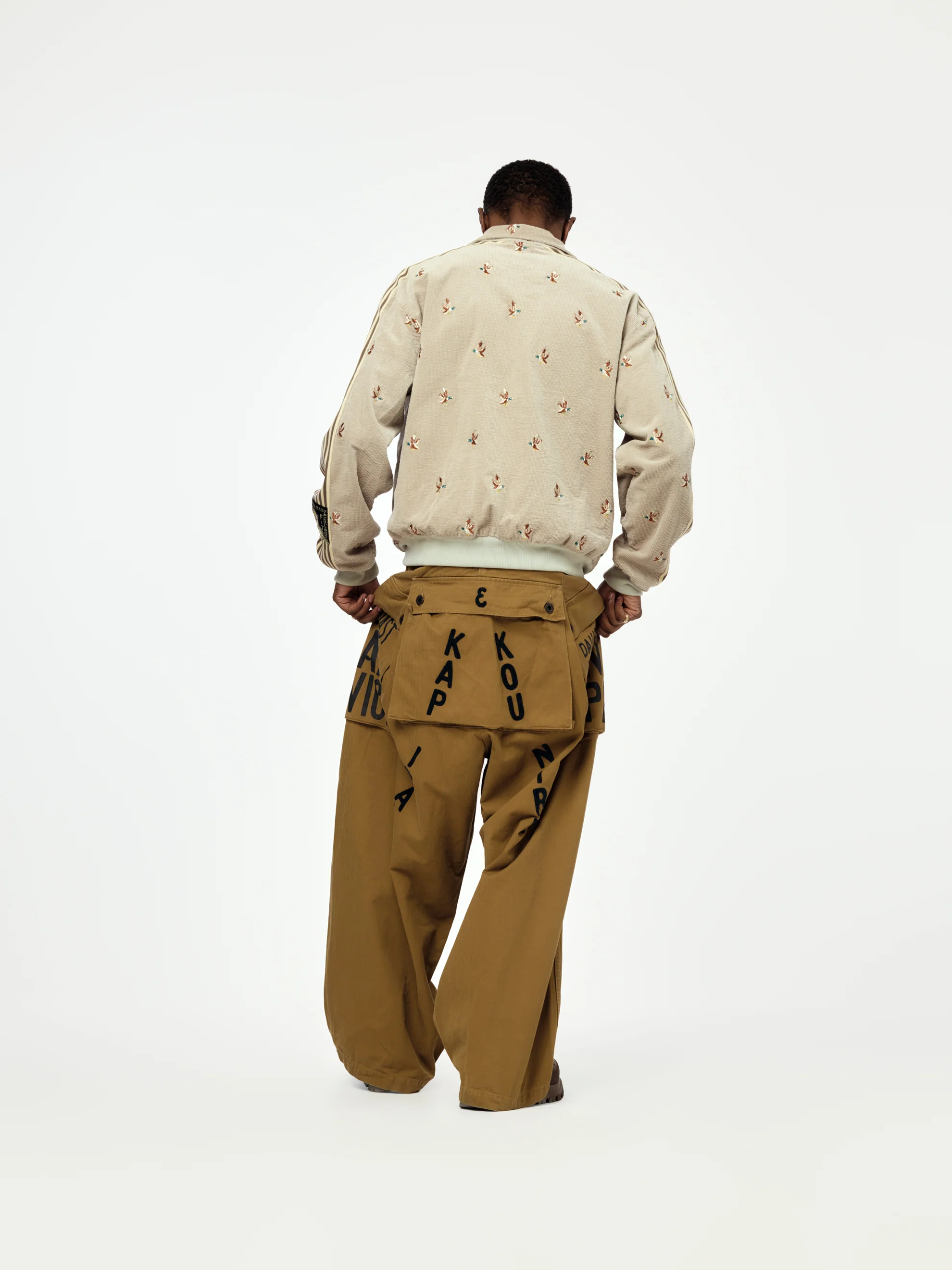 11W Stretch Corduroy DUCK Embroidery Track JKT (Banner Stripe) - Image 5
