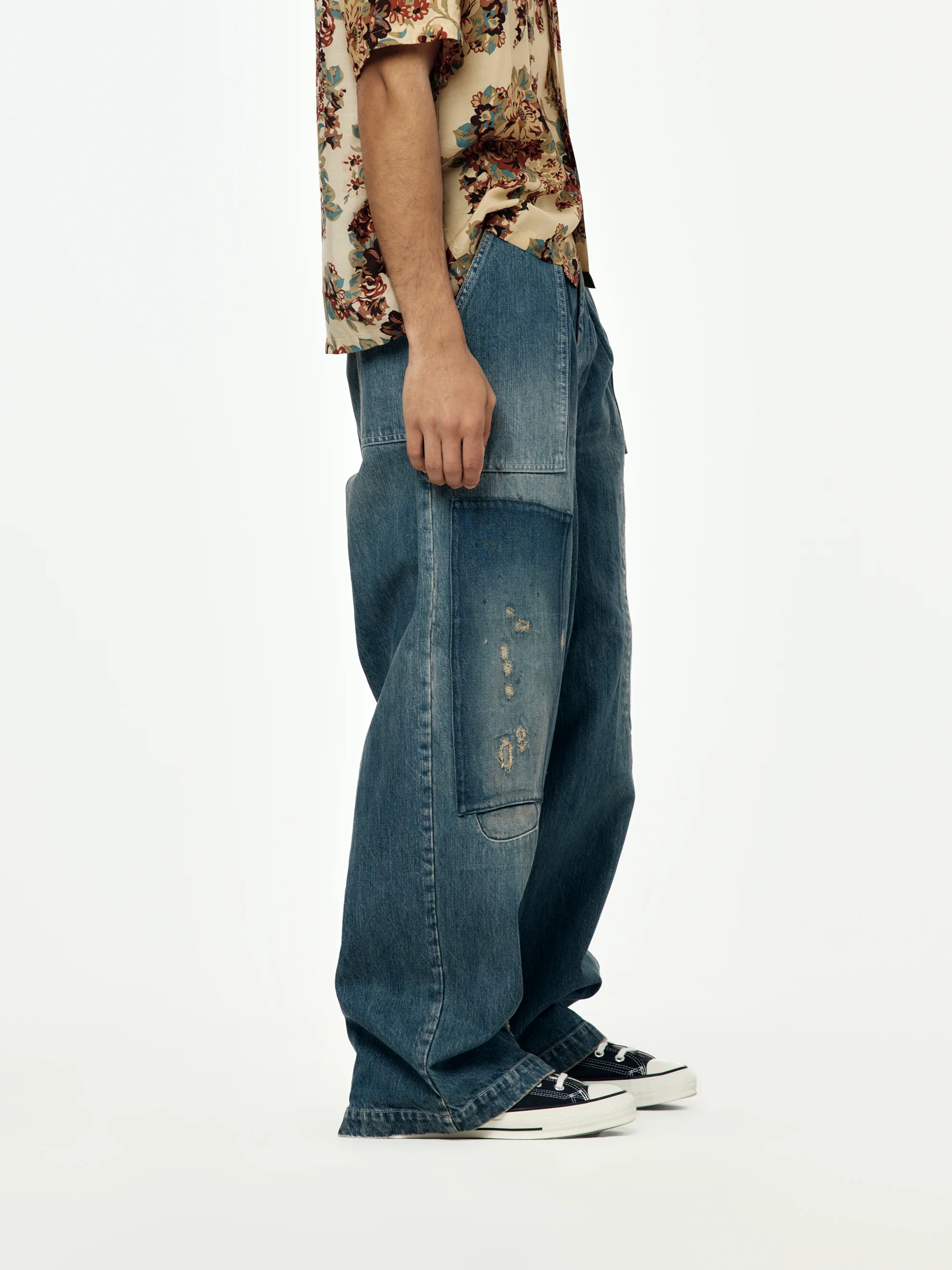 14oz Denim FATIGUE Baggy Pants (RUSHFIELD Remake) - Image 3