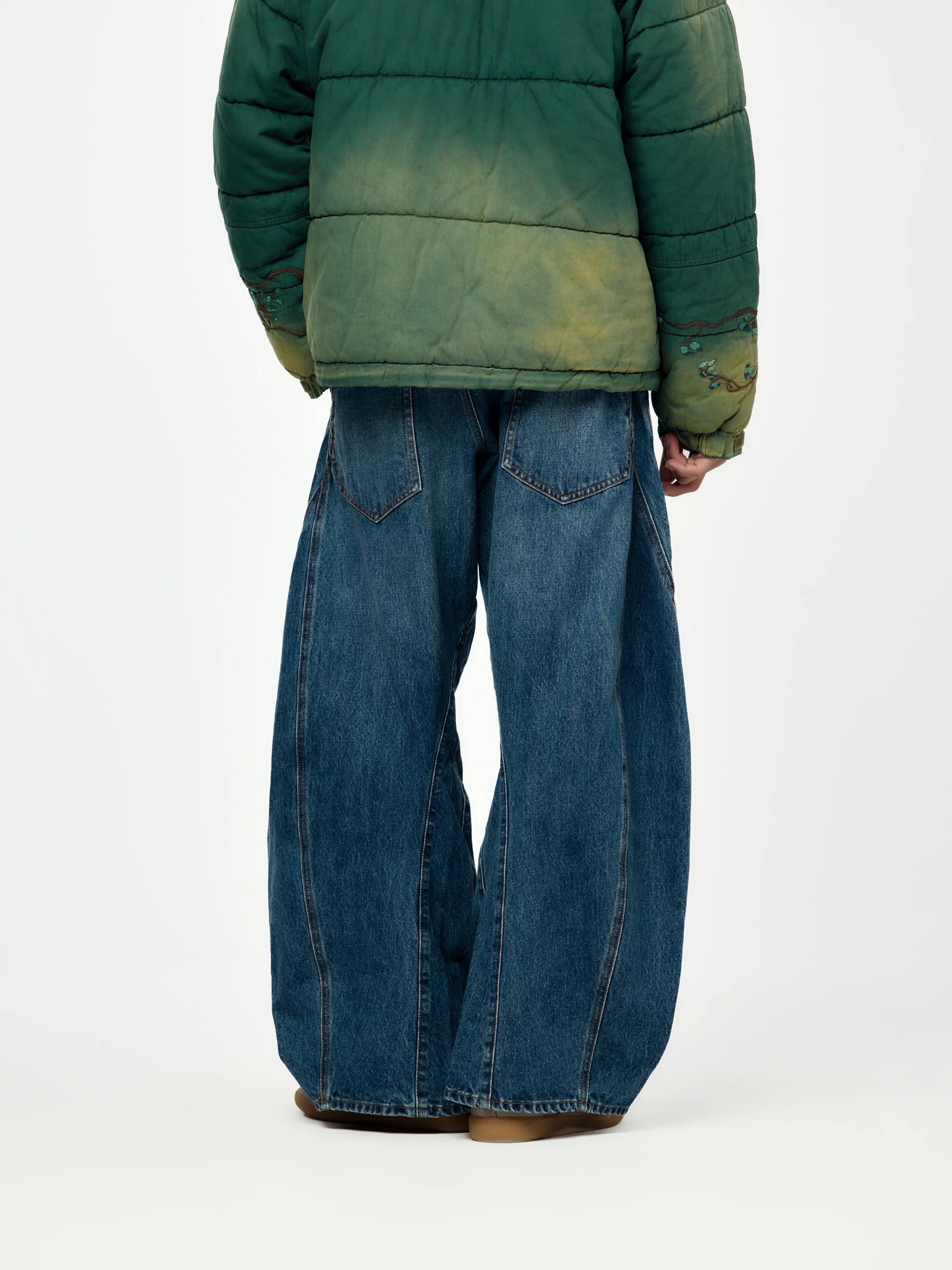 3D Cutting Denim Pants (Indigo) - Image 3