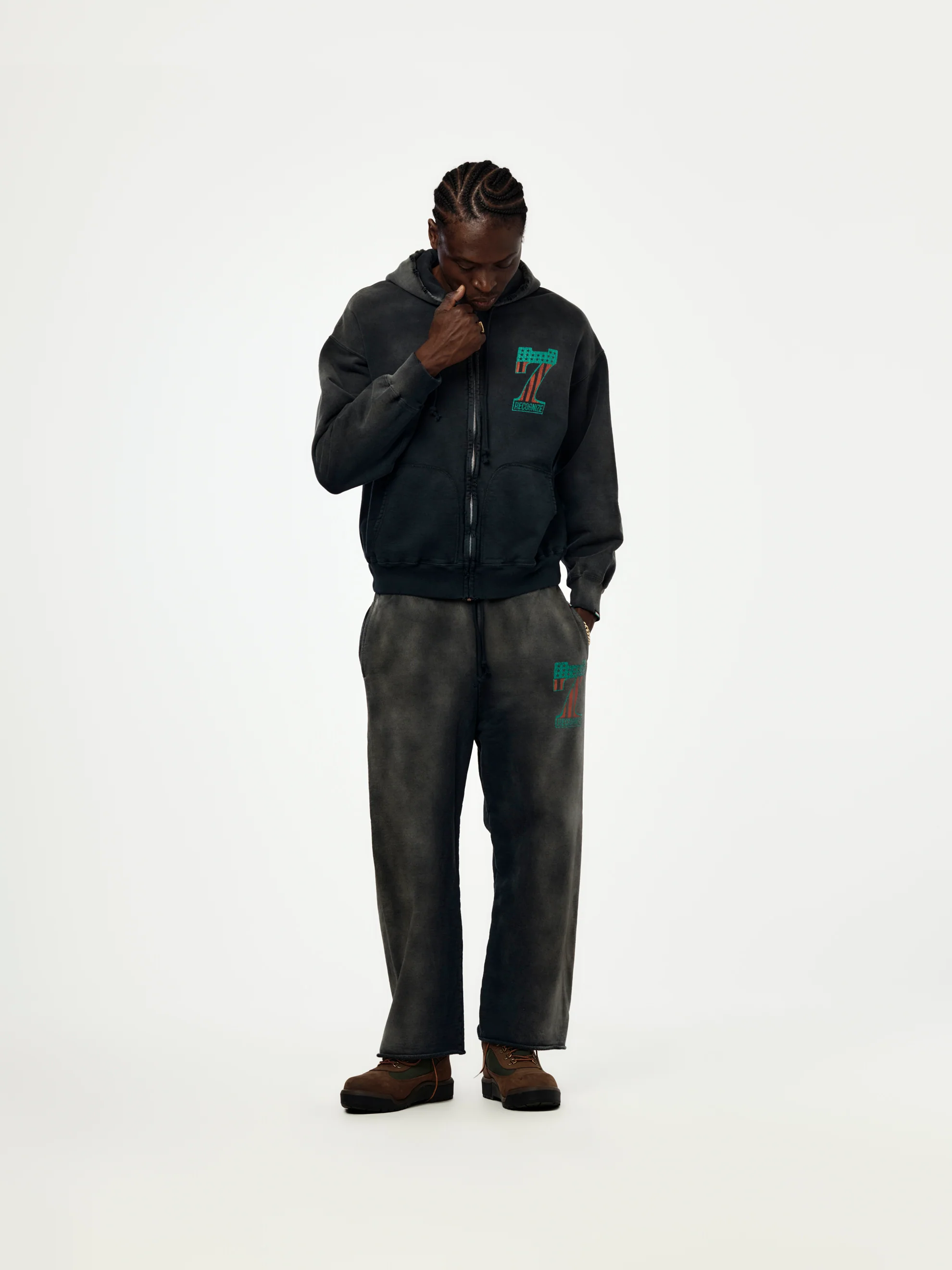 #7 Vinyl Aged Sweatpants (Black) - Image 5