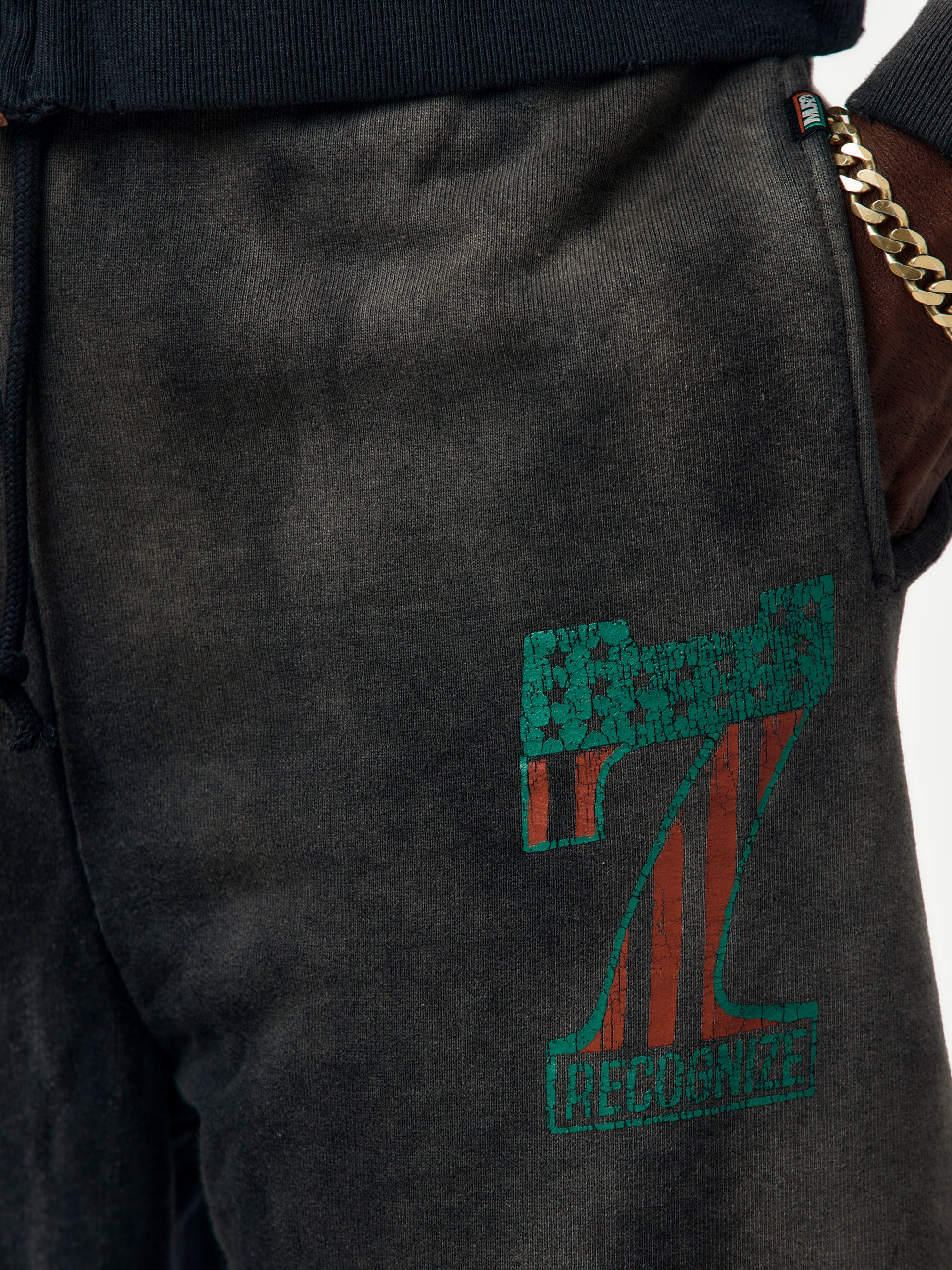 #7 Vinyl Aged Sweatpants (Black) - Image 7