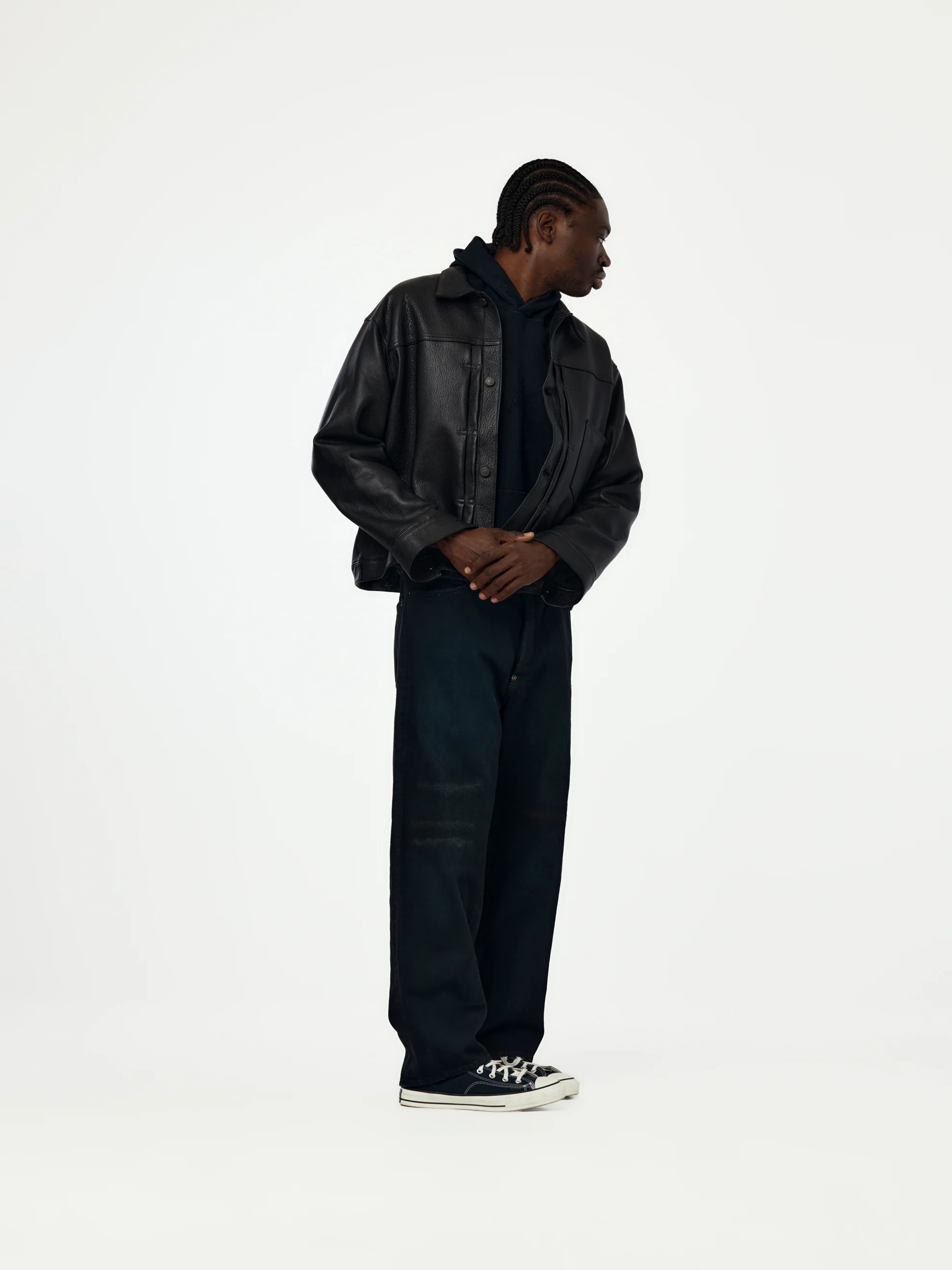 A.PRESSE x Union 1st Type Leather Jacket (Black) - Image 5
