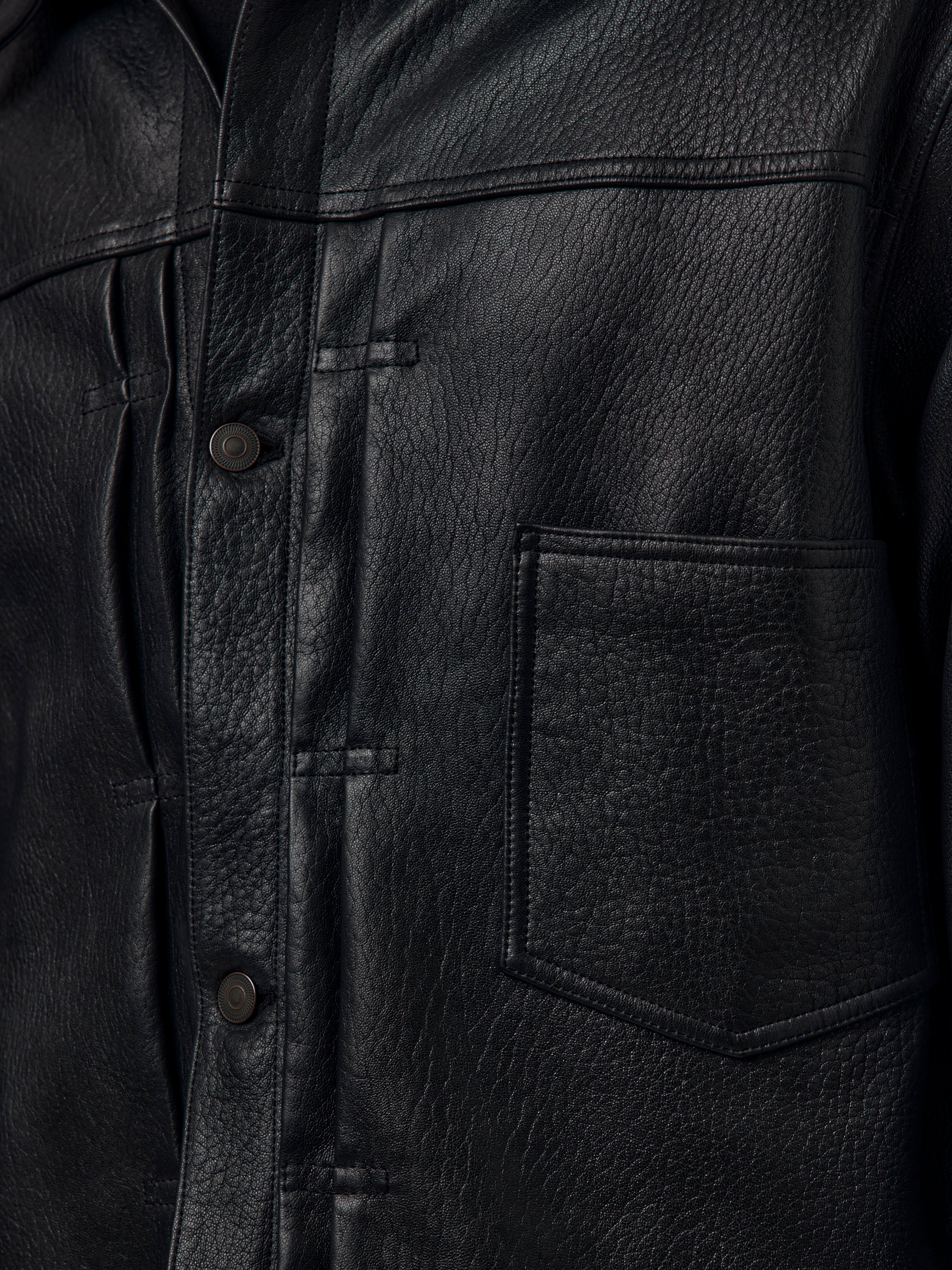A.PRESSE x Union 1st Type Leather Jacket (Black) - Image 7