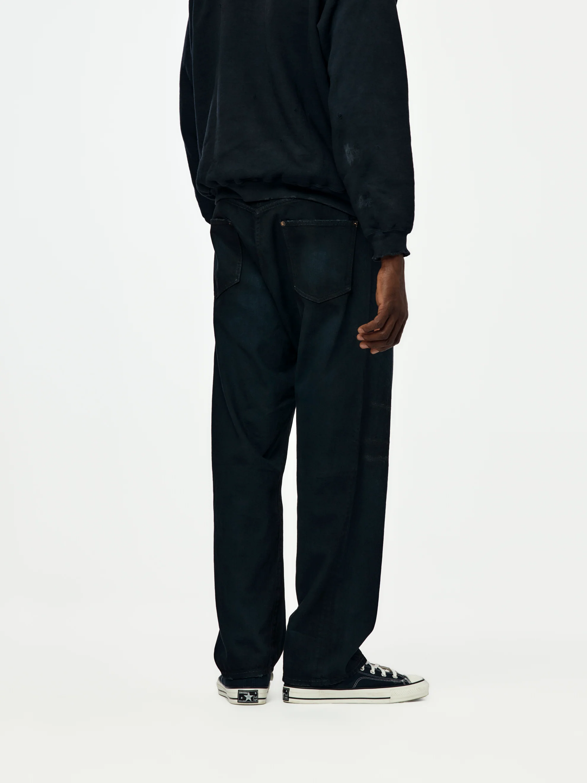 A.PRESSE x Union No.22 Wide Denim Pants (Black) - Image 3