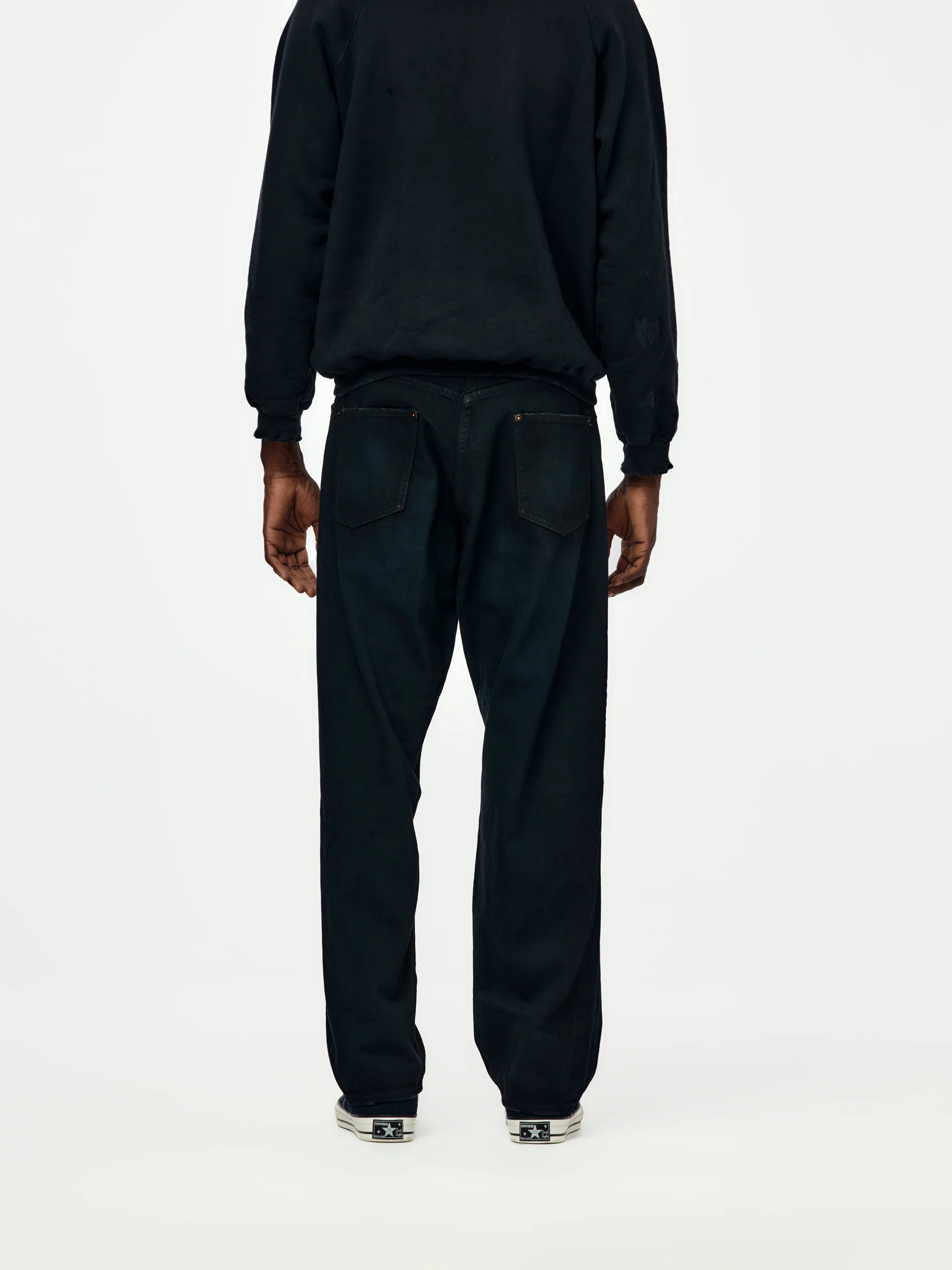 A.PRESSE x Union No.22 Wide Denim Pants (Black) - Image 4