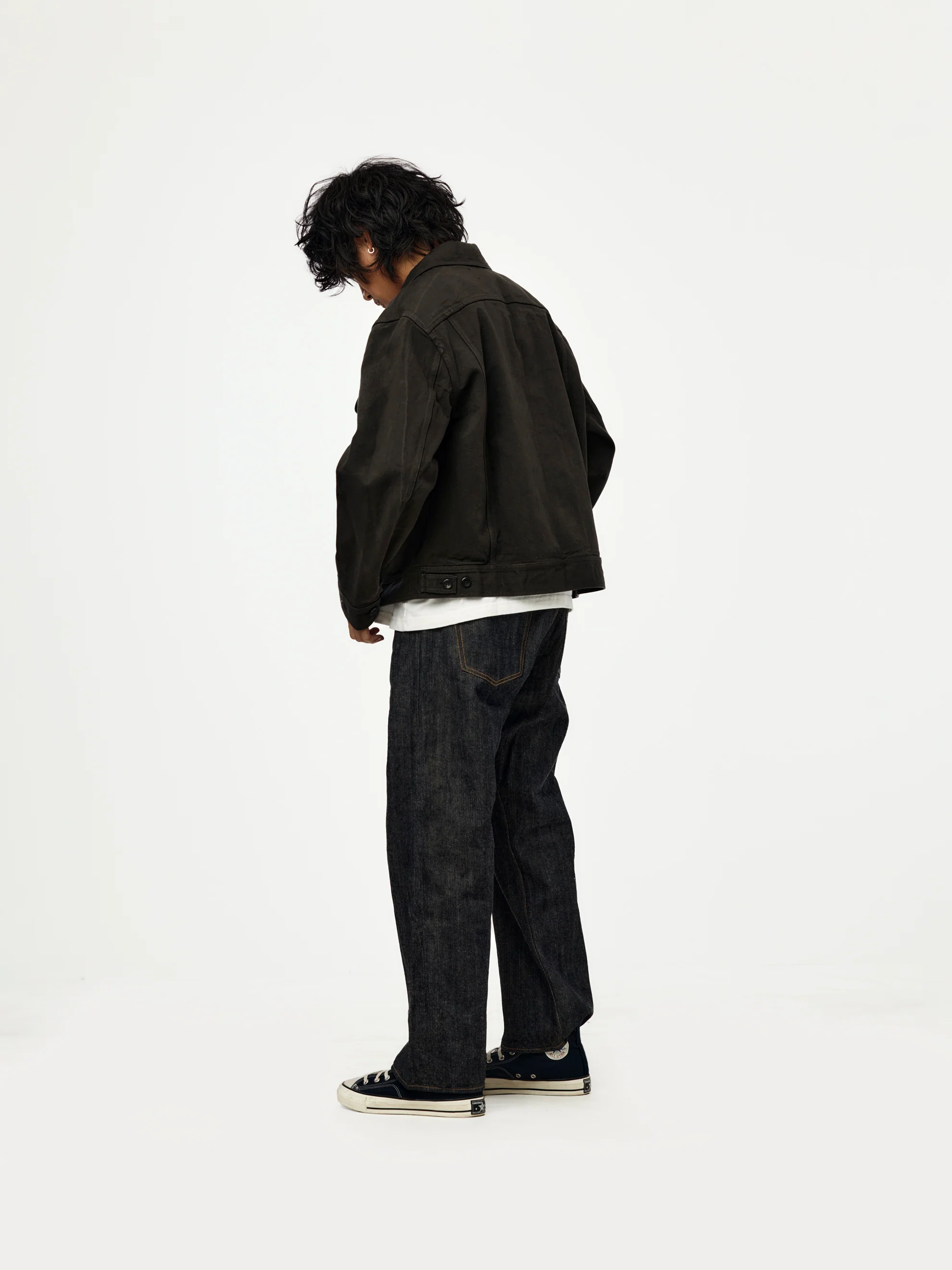 Sulphur Dyed Trucker Jacket (Washed Black) - Image 5