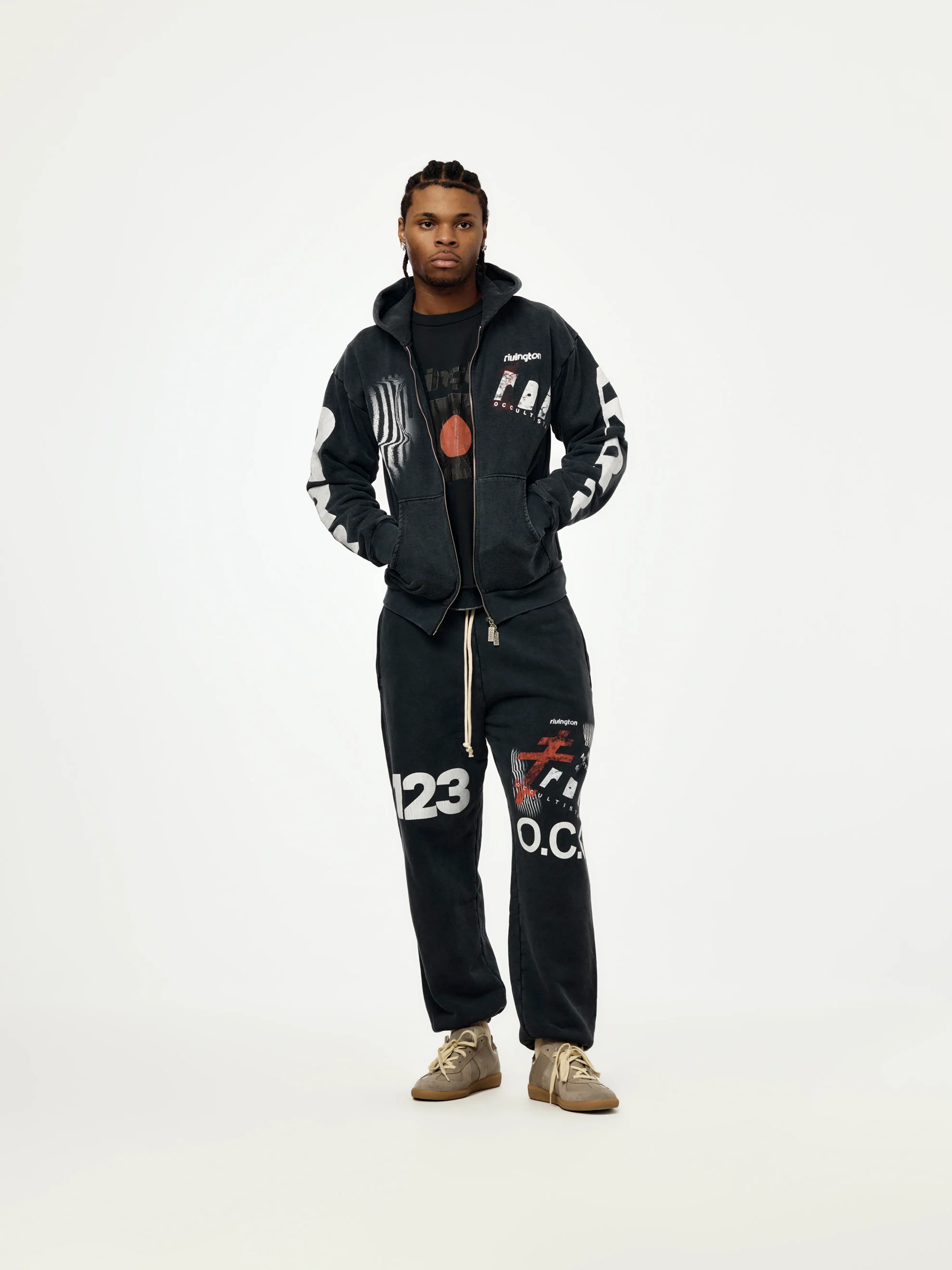 APOCRYPHA PIOUS ZIP HOODIE (Mechanic Black) - Image 4