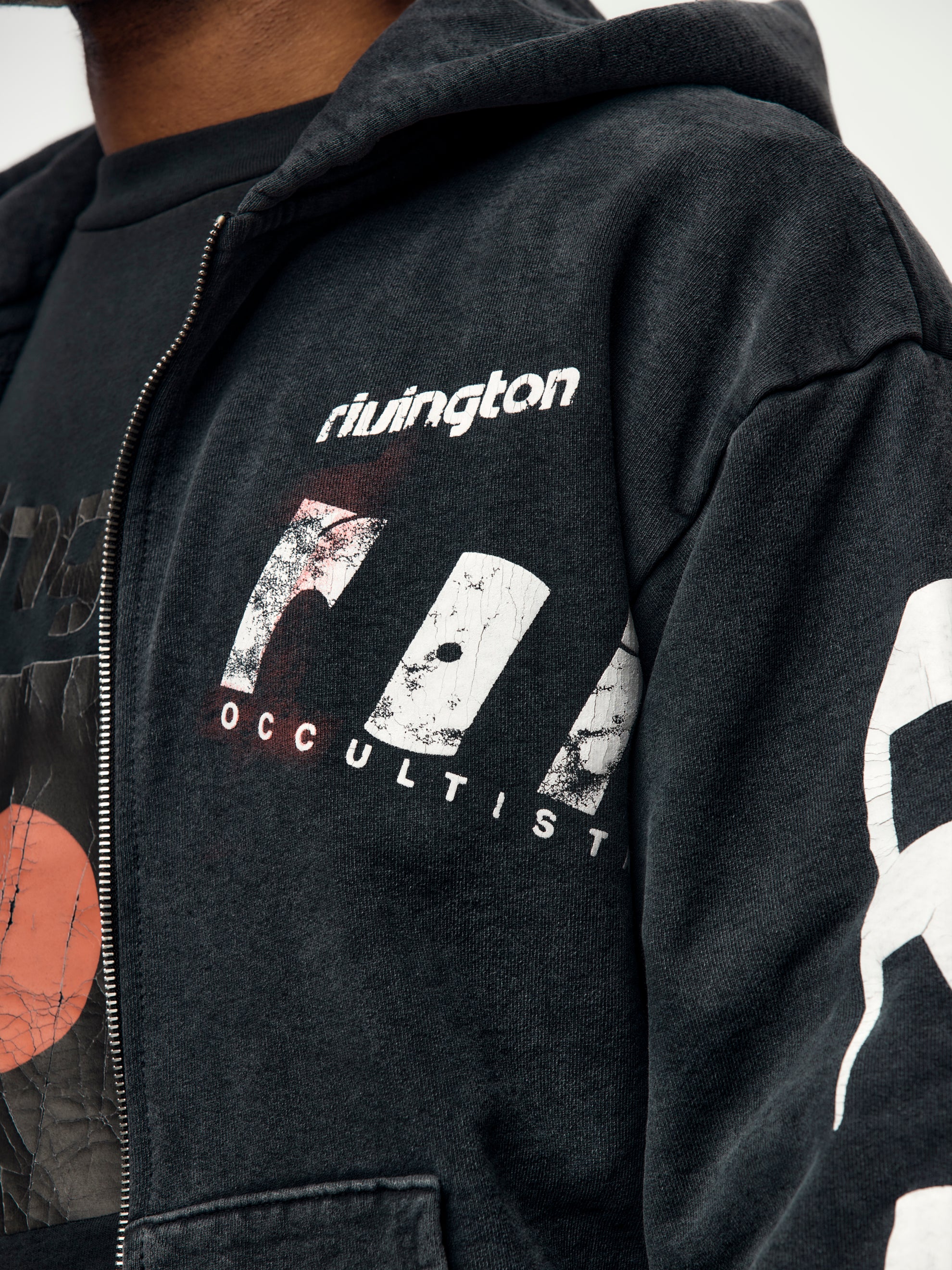 APOCRYPHA PIOUS ZIP HOODIE (Mechanic Black) - Image 6