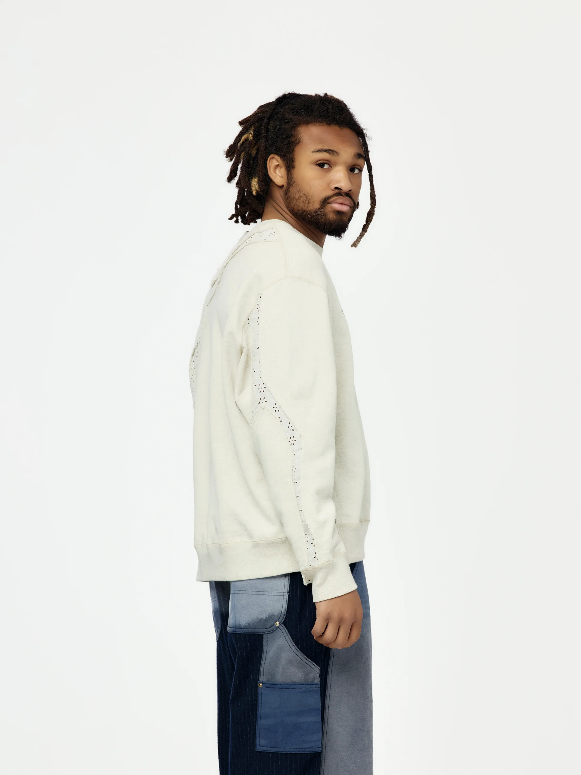 Asymmetric Sweat T-Shirt (Oatmeal) - Image 2