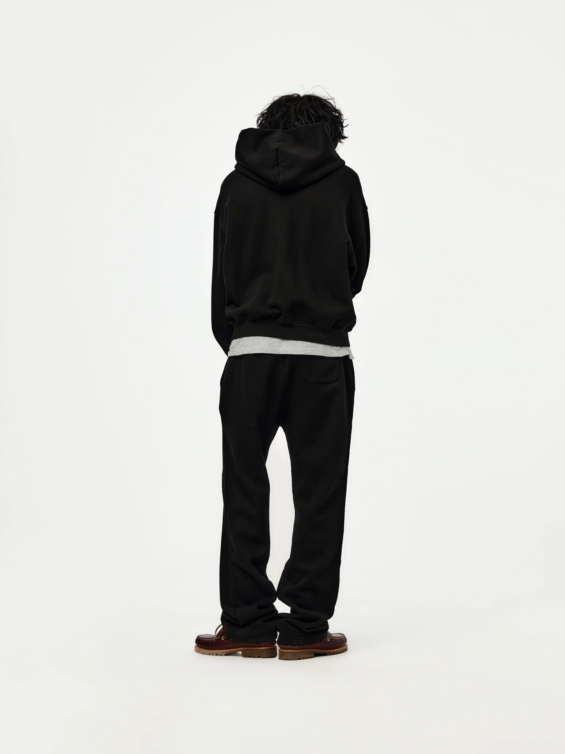 baggy crop zip hoodie (black) - Image 5