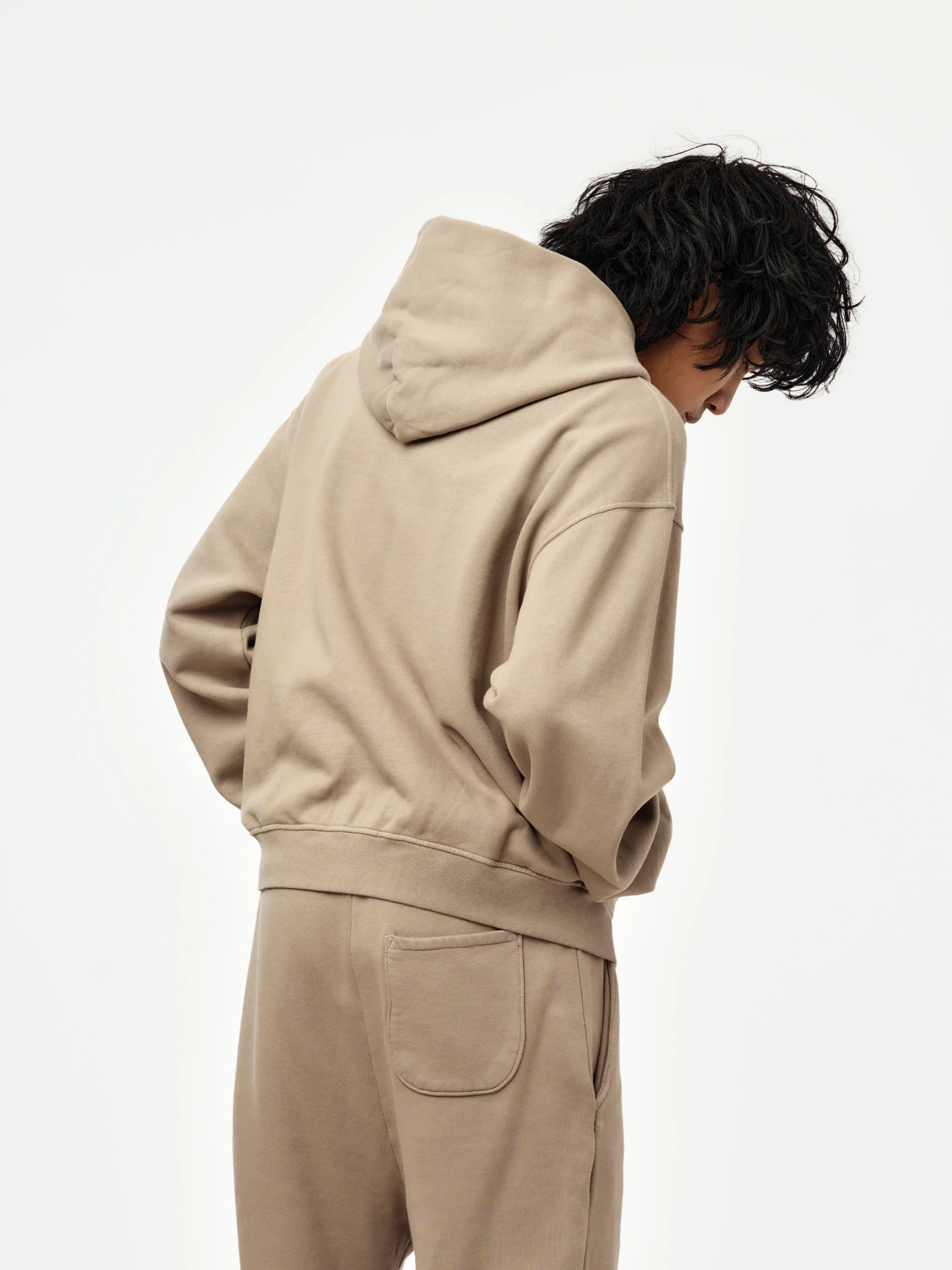 baggy crop zip hoodie (dune) - Image 3