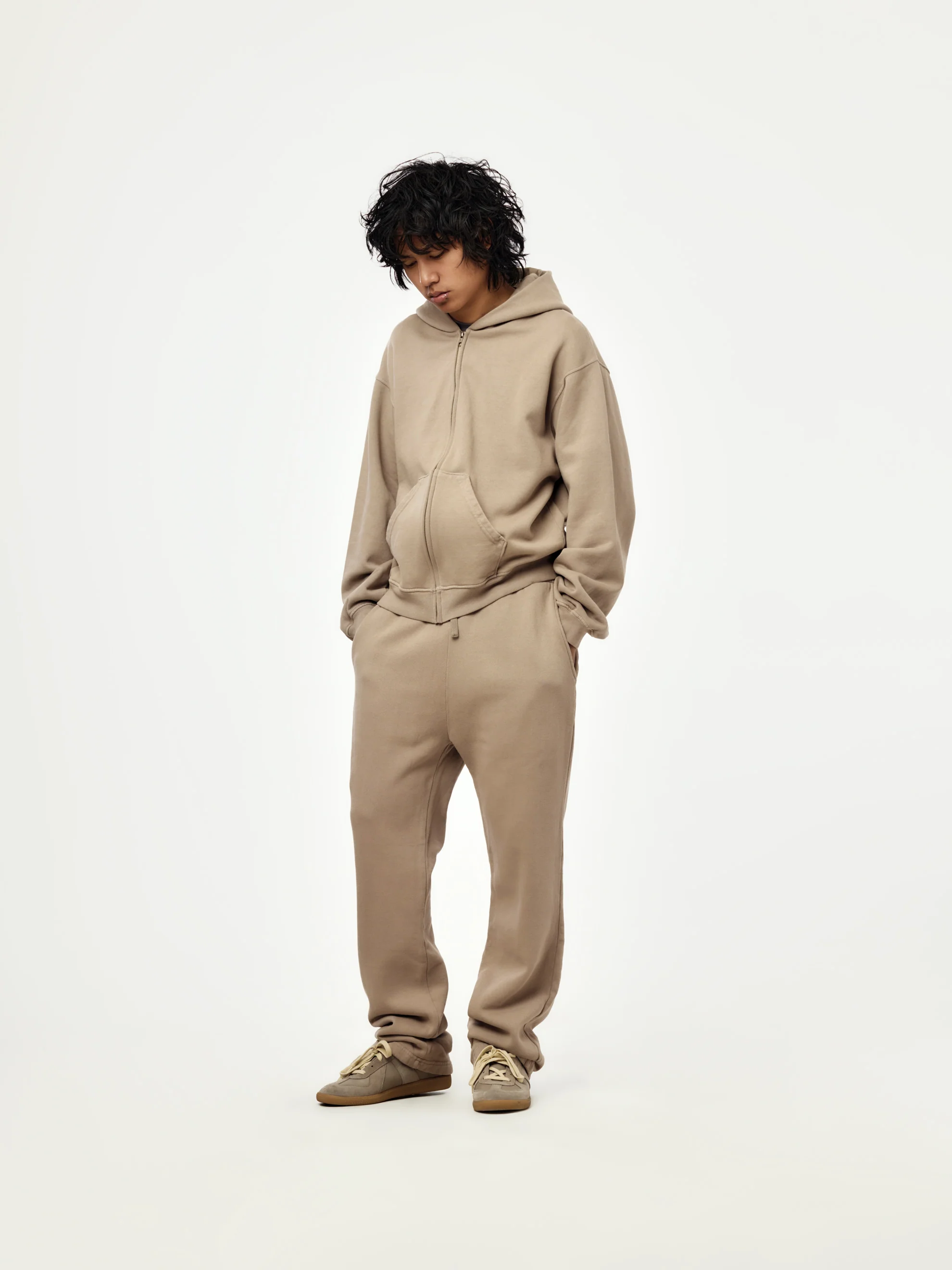baggy crop zip hoodie (dune) - Image 4