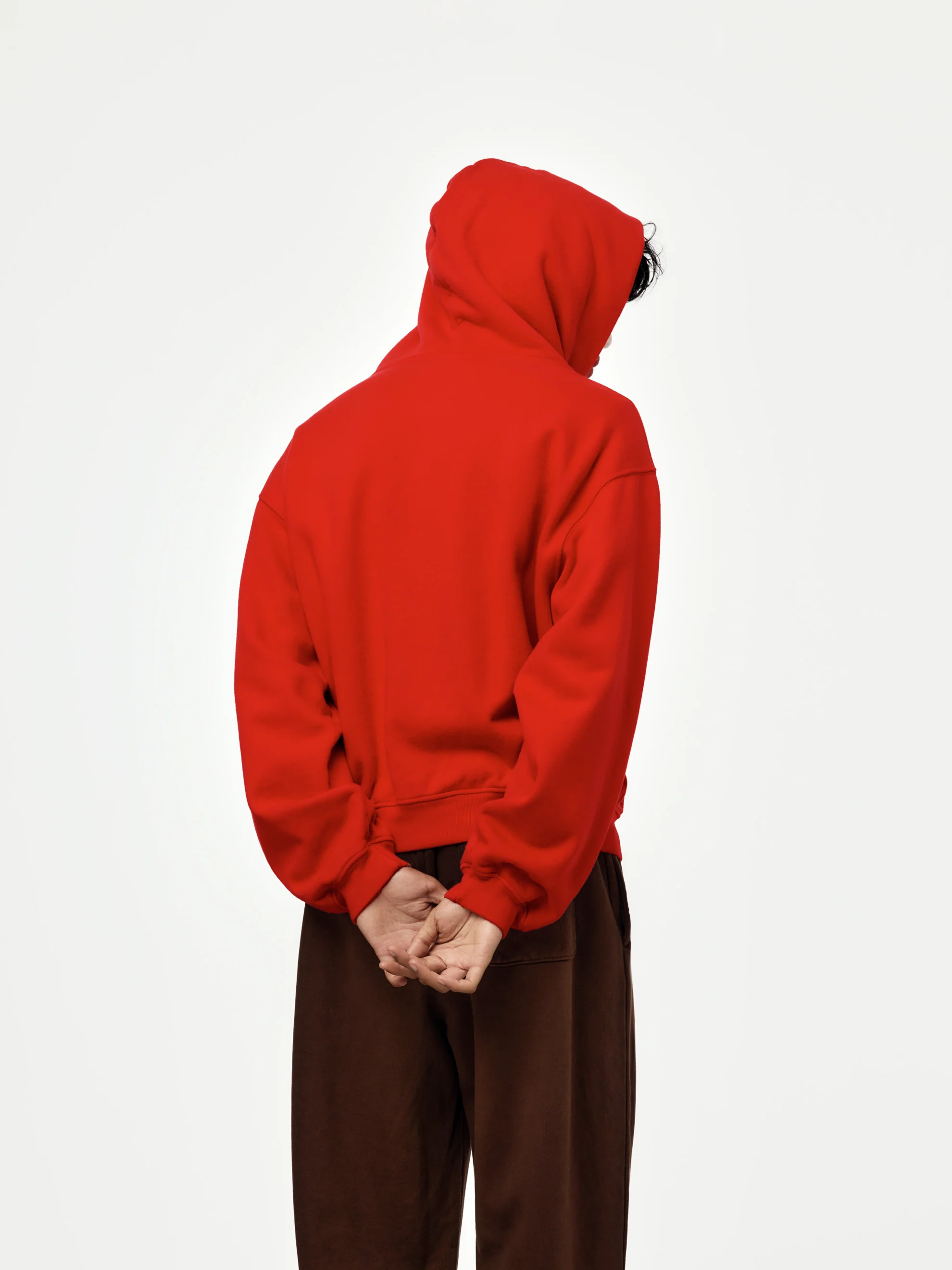 baggy crop zip hoodie (red) - Image 3