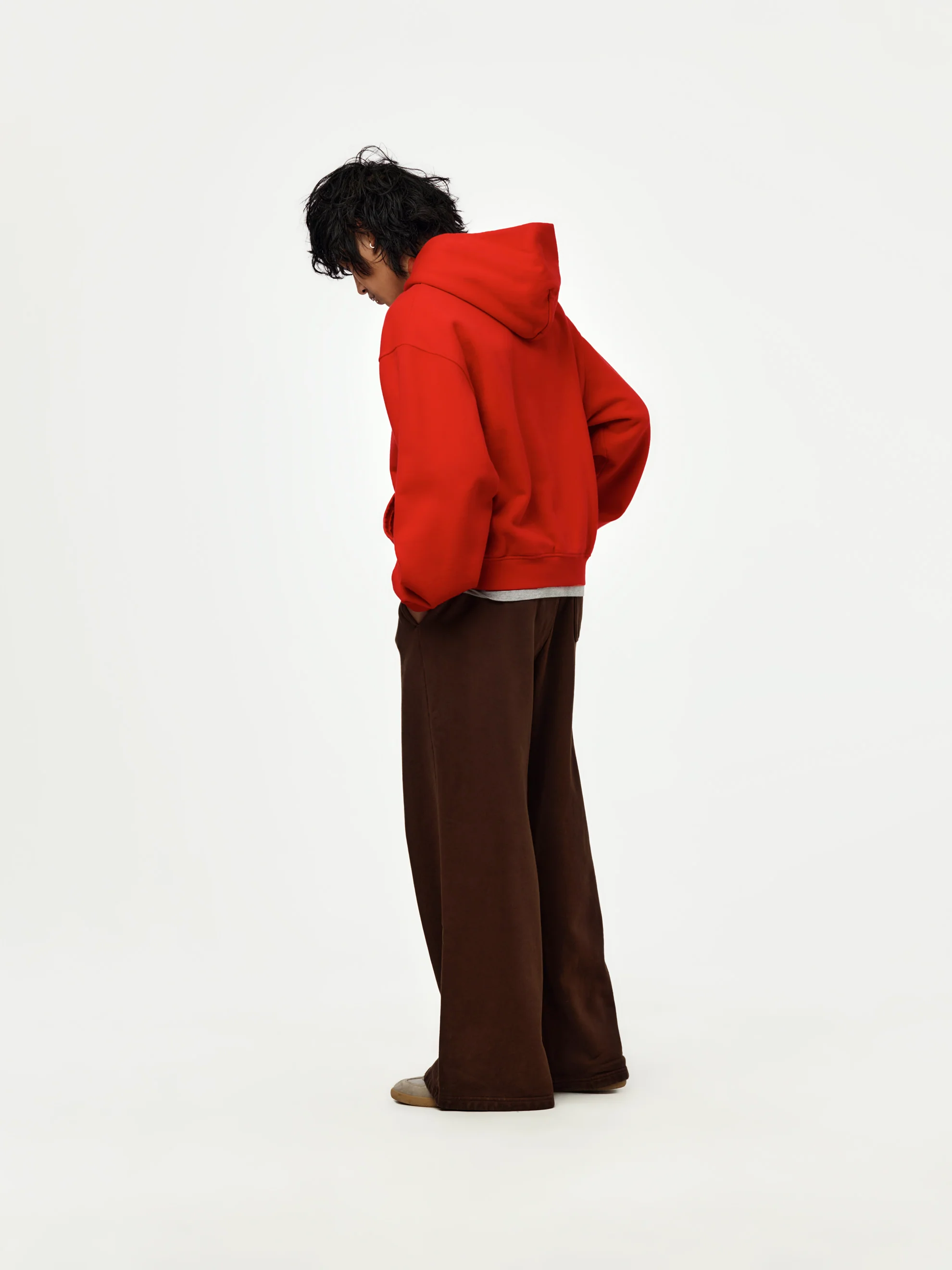 baggy crop zip hoodie (red) - Image 5