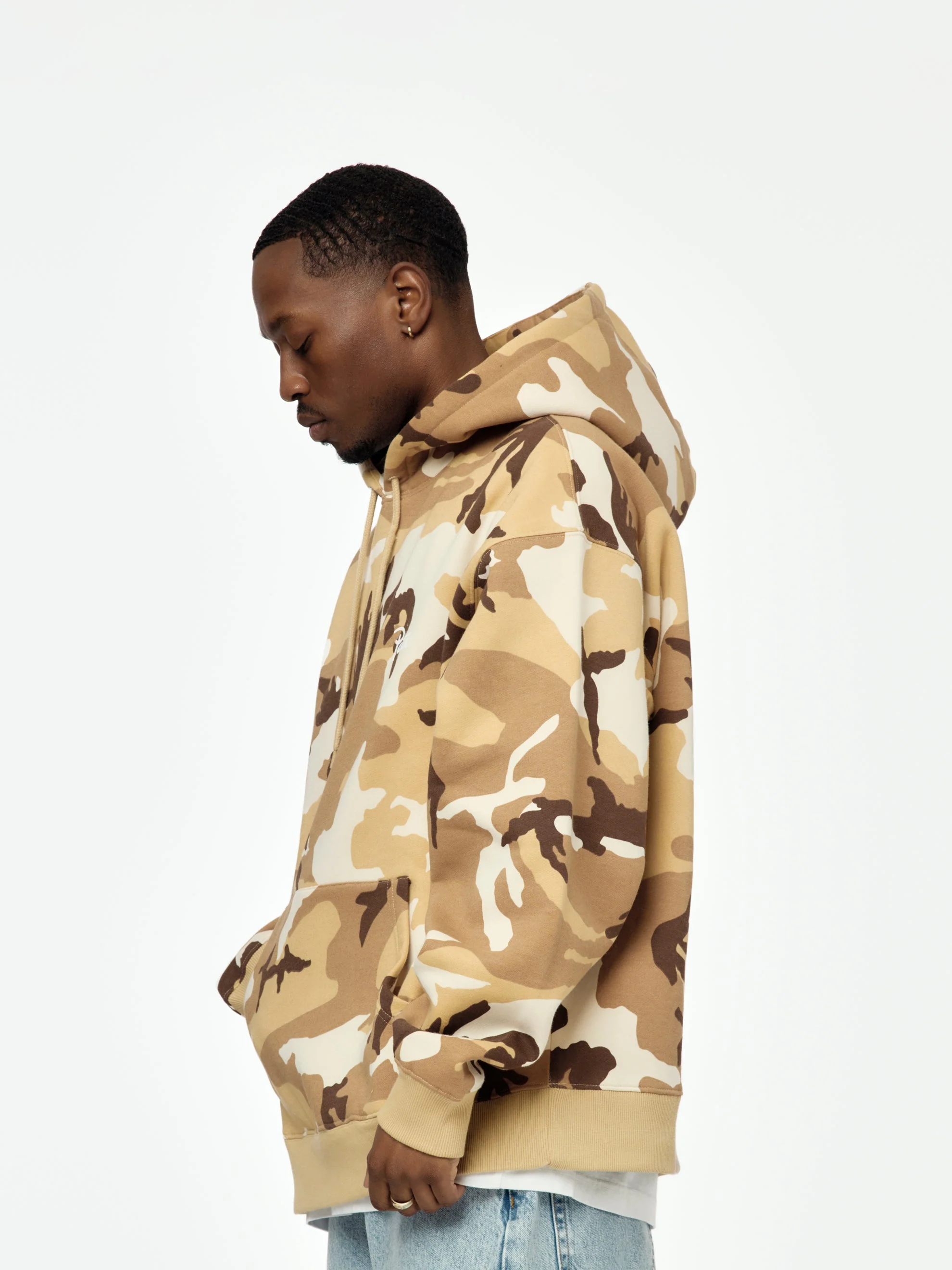 Bark Woodland Camo Boxy Hooded Sweater (Sand Dollar) - Image 2