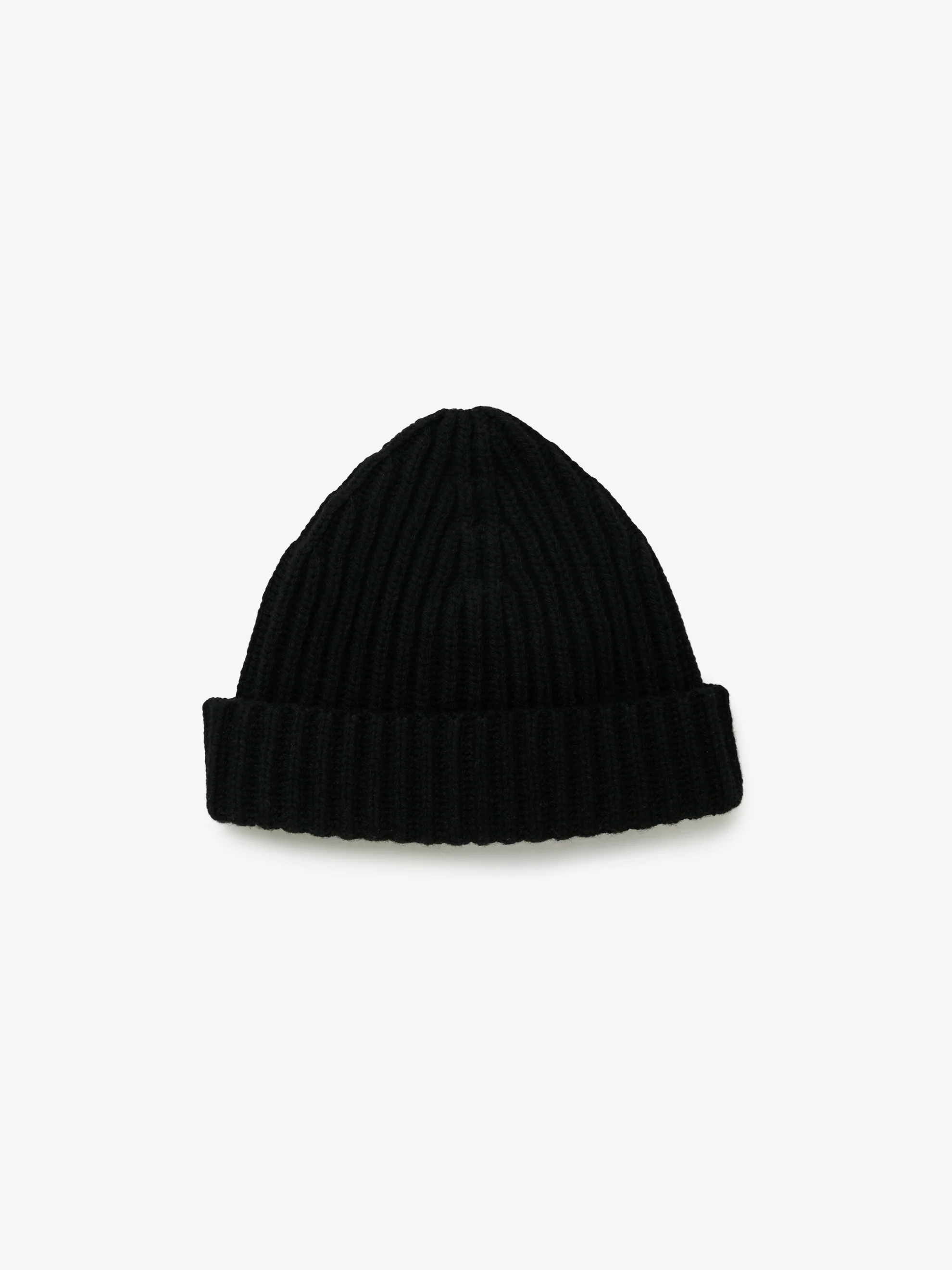 BERWICK KNITWEAR RIBBED BEANIE (BLACK)