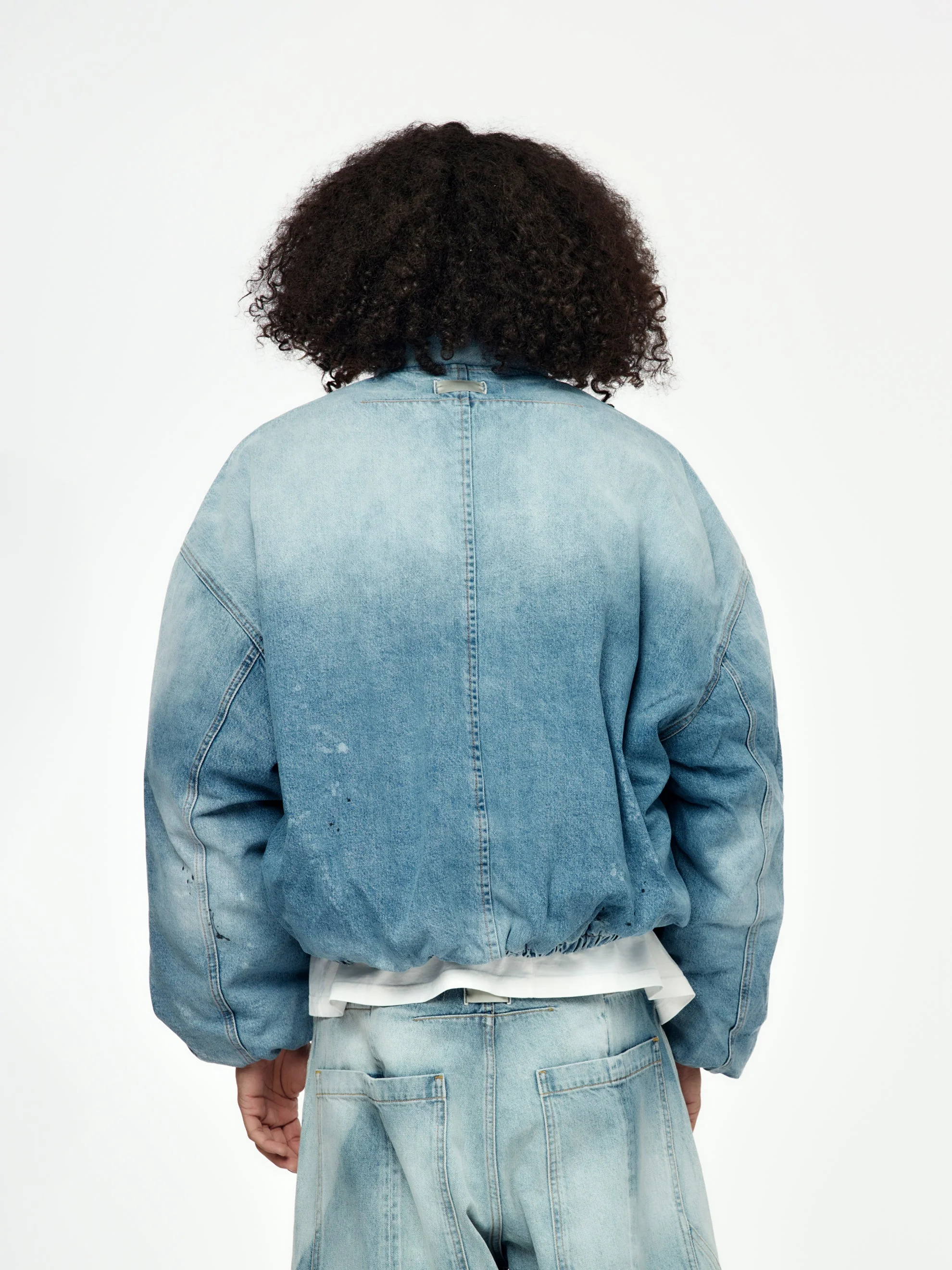 Bomber Jacket (Elastic Waist/Lt.Vintage Denim) - Image 3