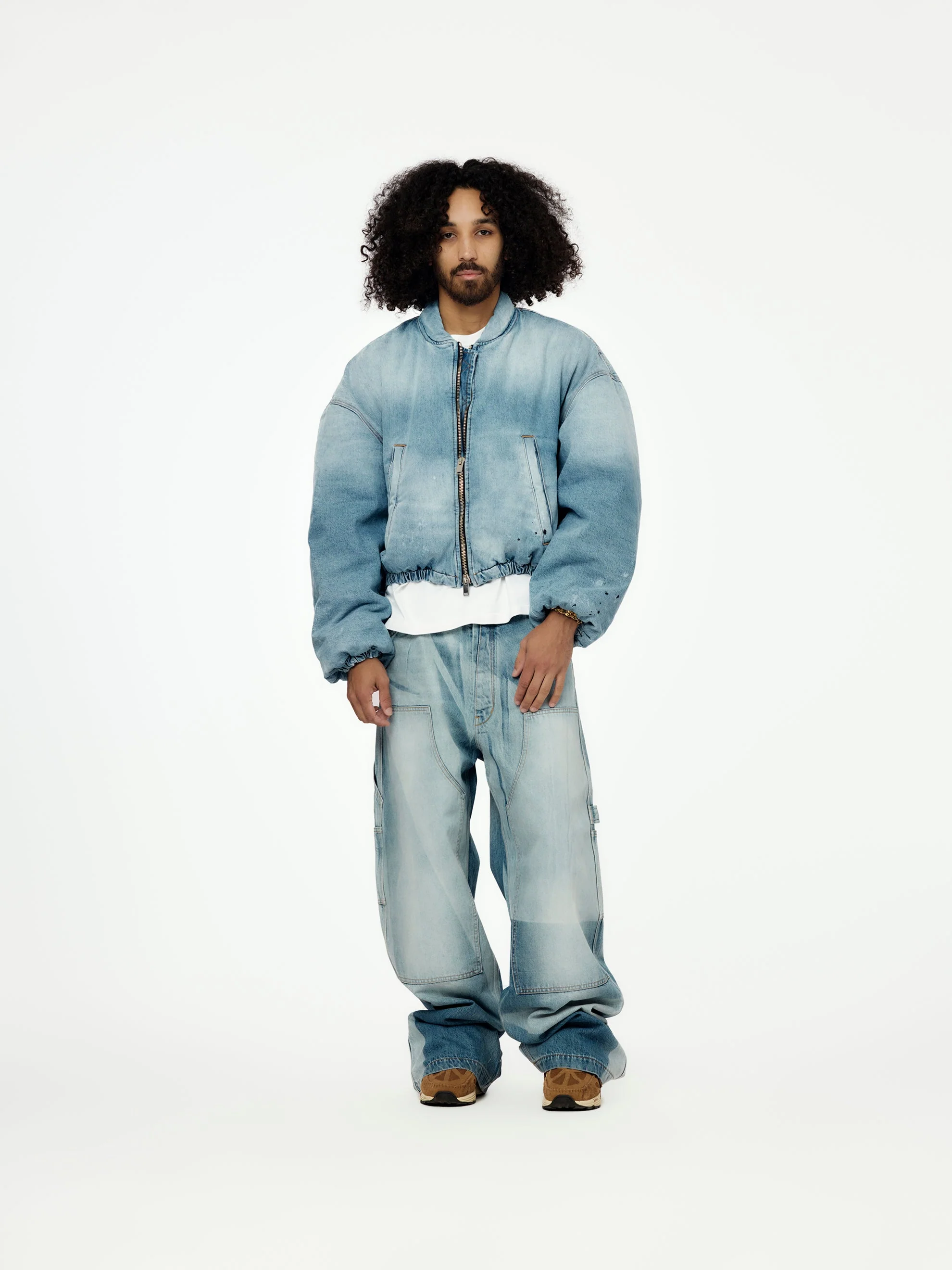 Bomber Jacket (Elastic Waist/Lt.Vintage Denim) - Image 4