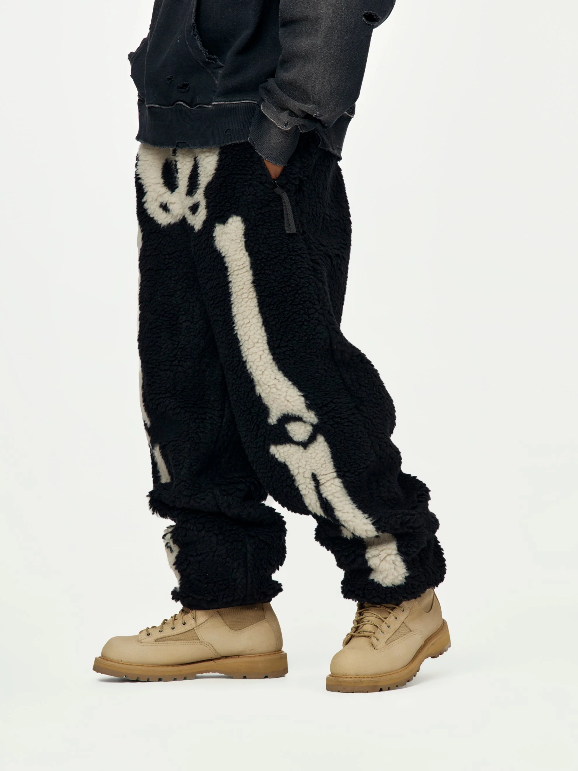 BONE Boa Fleece Fleece Easy Pants (Black) - Image 2