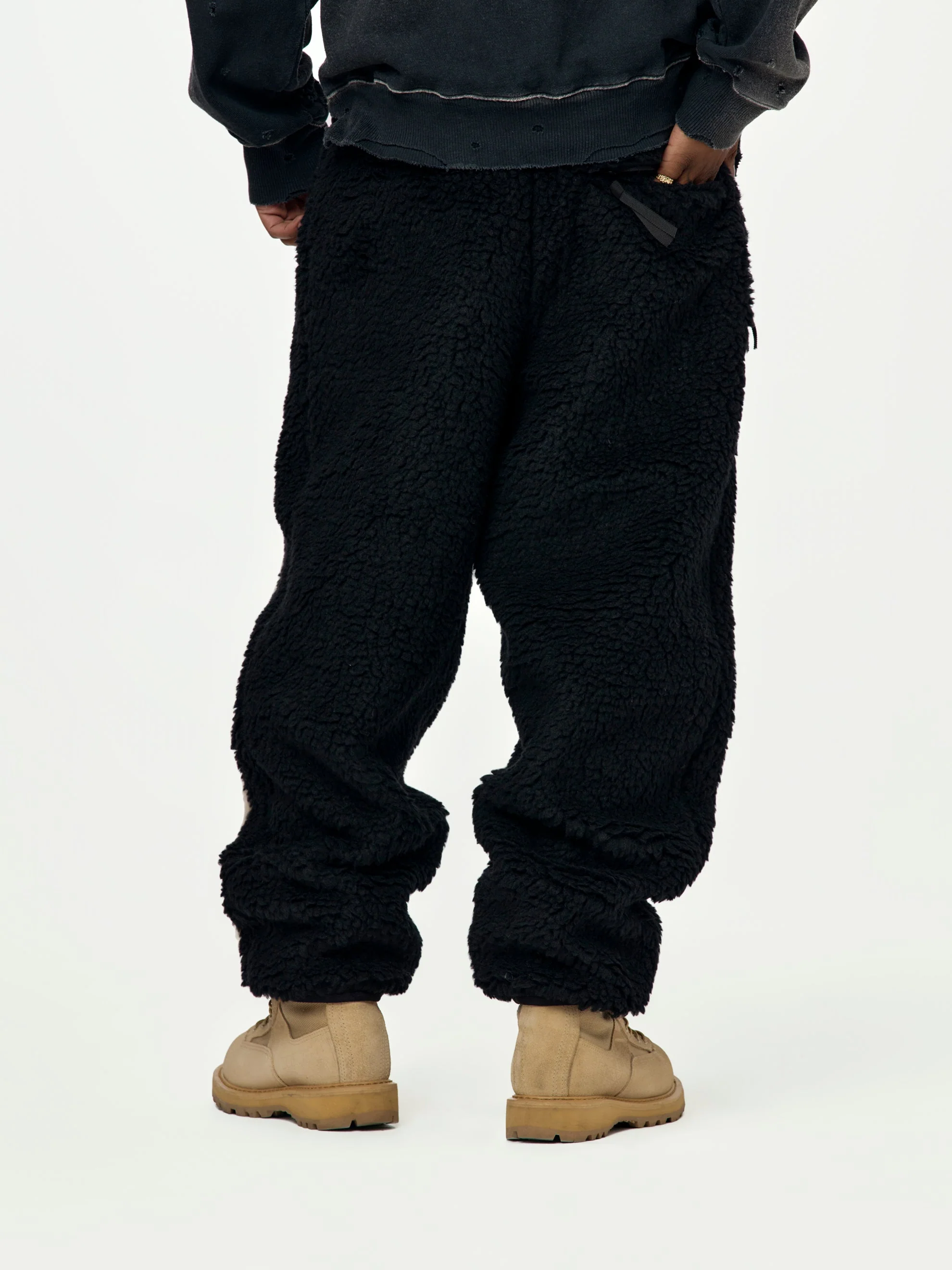 BONE Boa Fleece Fleece Easy Pants (Black) - Image 3