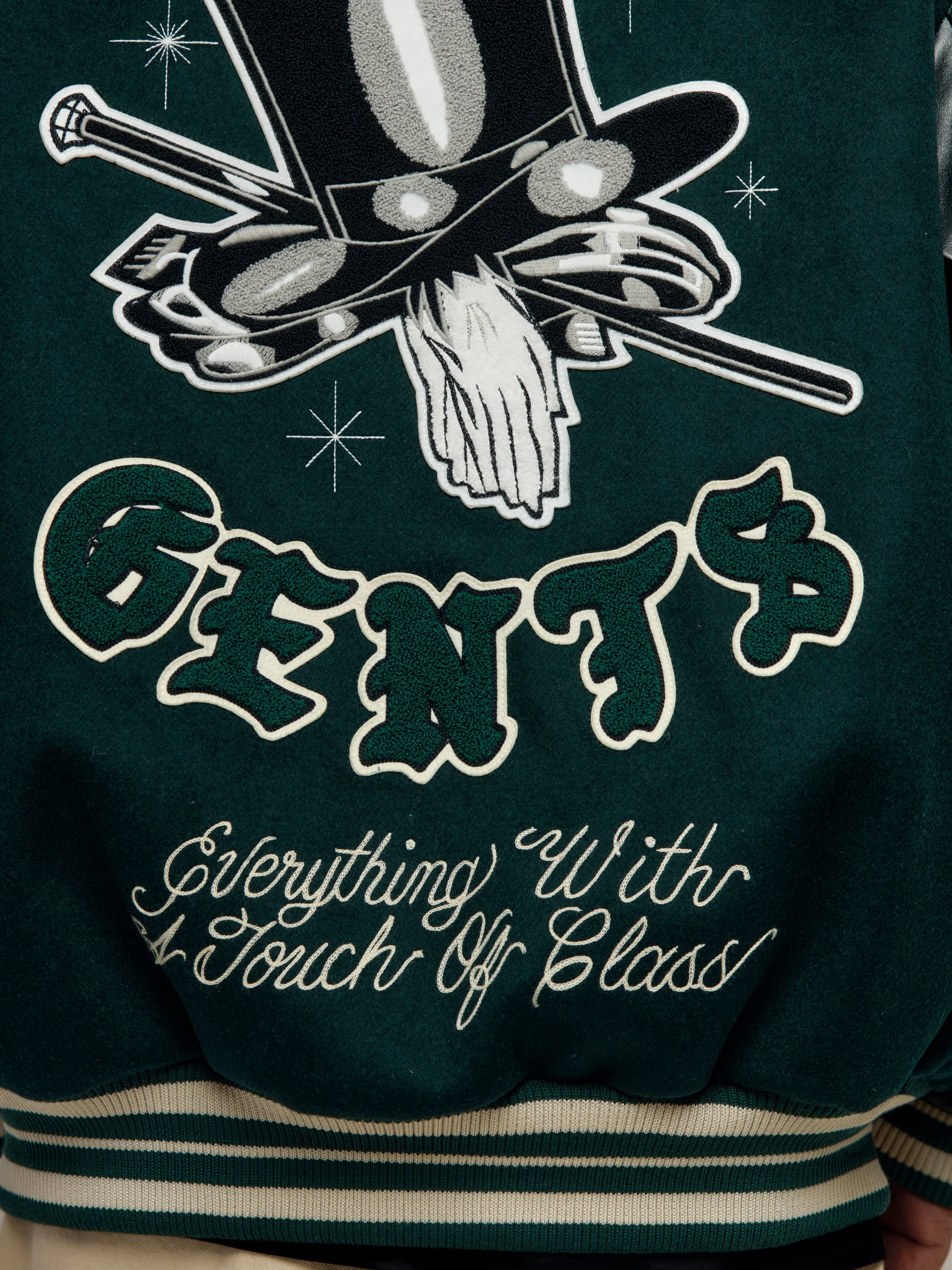 BXR + UNION GENTS OF DESIRE LETTERMAN JACKET (Emerald / Cream) - Image 7