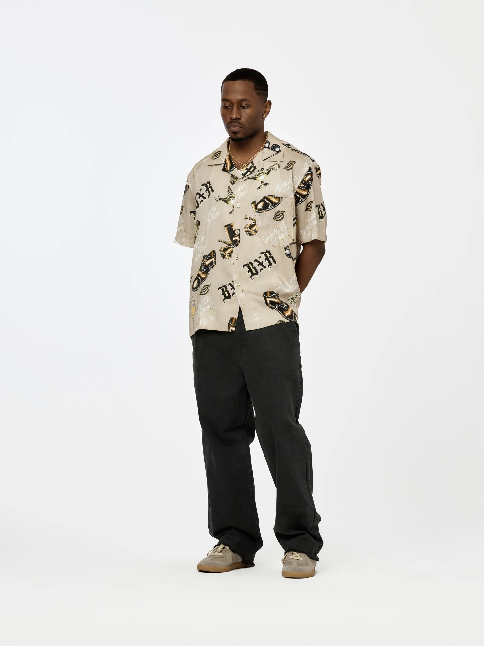BXR + UNION GENTS OF DESIRE S/S BUTTON UP SHIRT (Grey) - Image 4