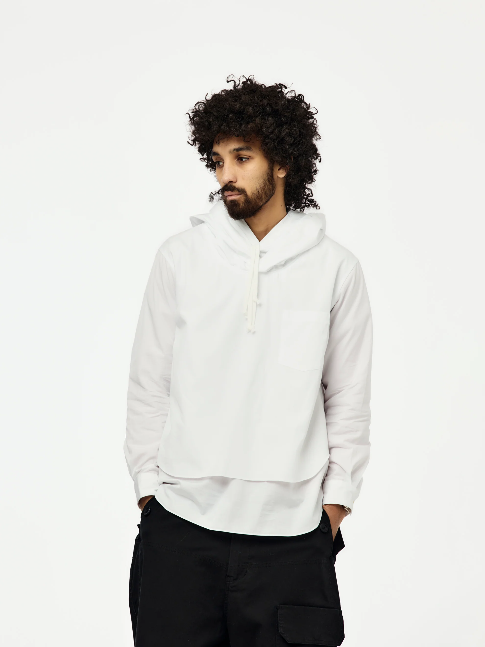 Double Hooded Shirt (White)