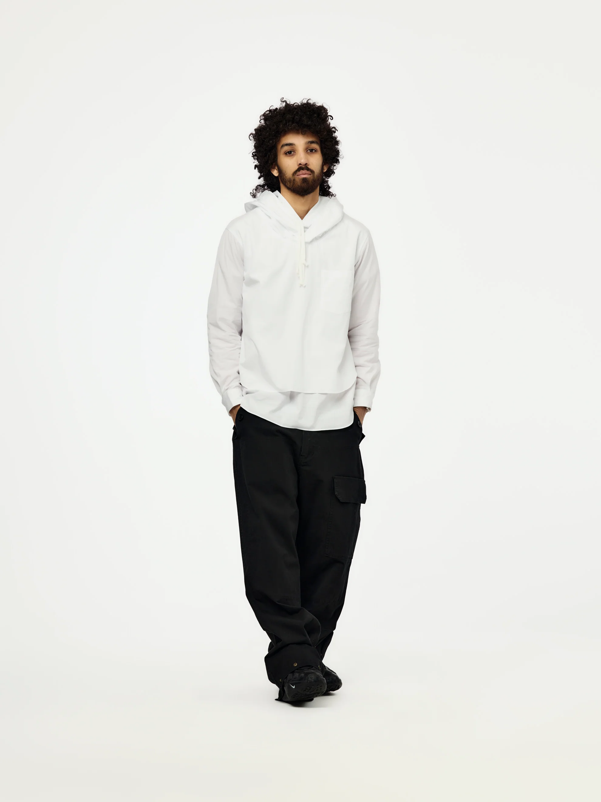 Double Hooded Shirt (White) - Image 4