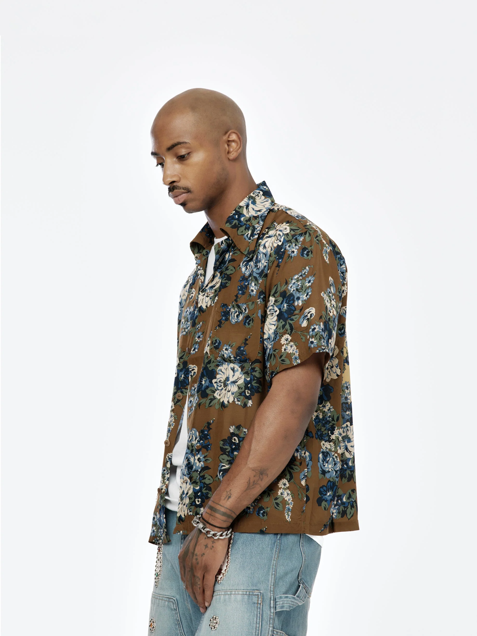 Champetre Maria Wrangle Aloha Shirt (Brown/Khaki) - Image 2