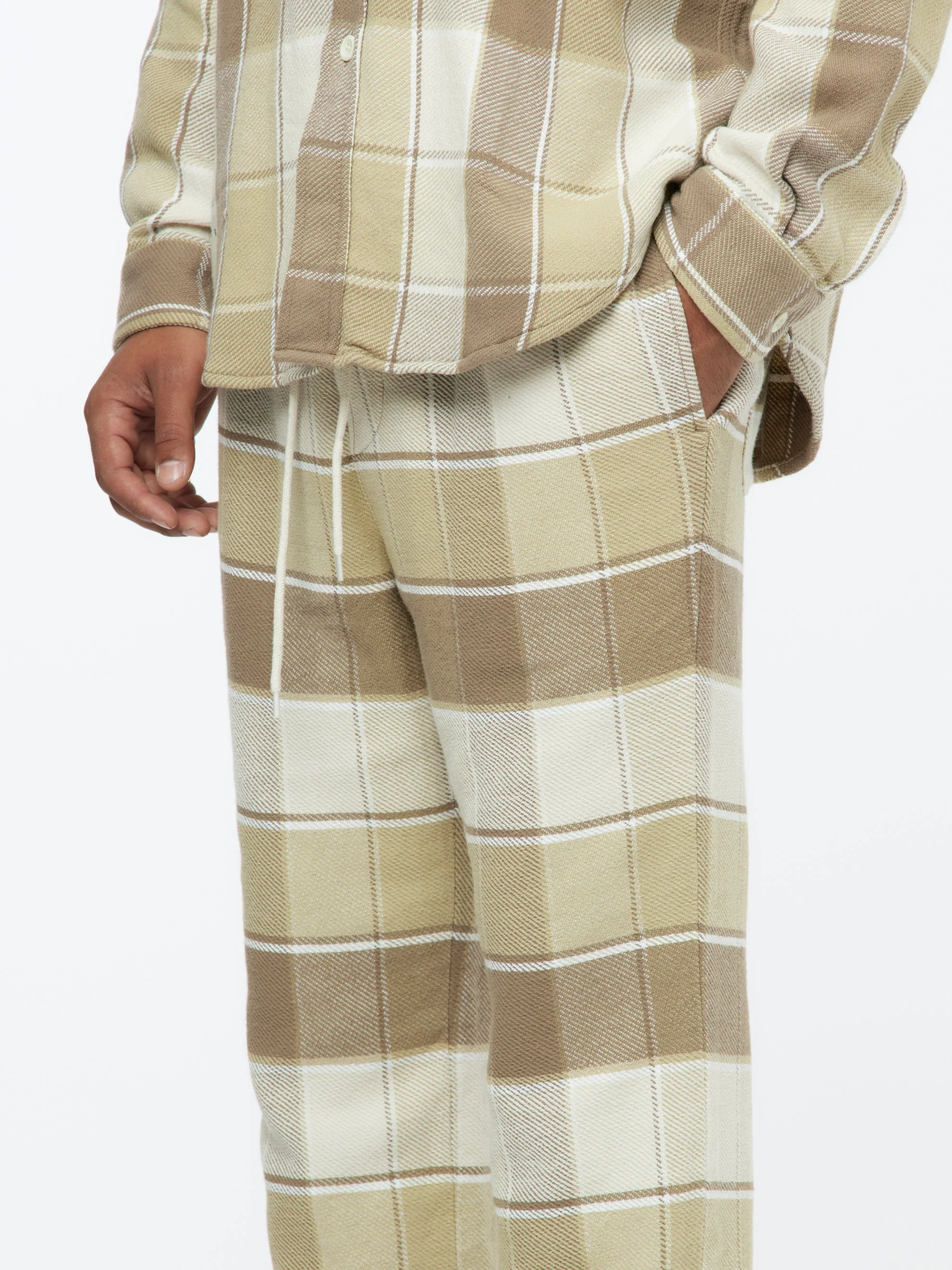 Checkered Pajama Pants (Beige) - Image 2