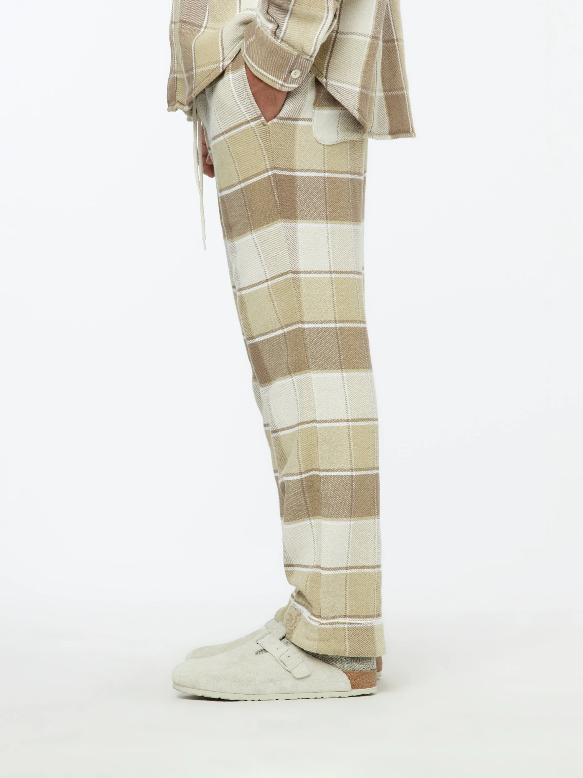 Checkered Pajama Pants (Beige) - Image 3