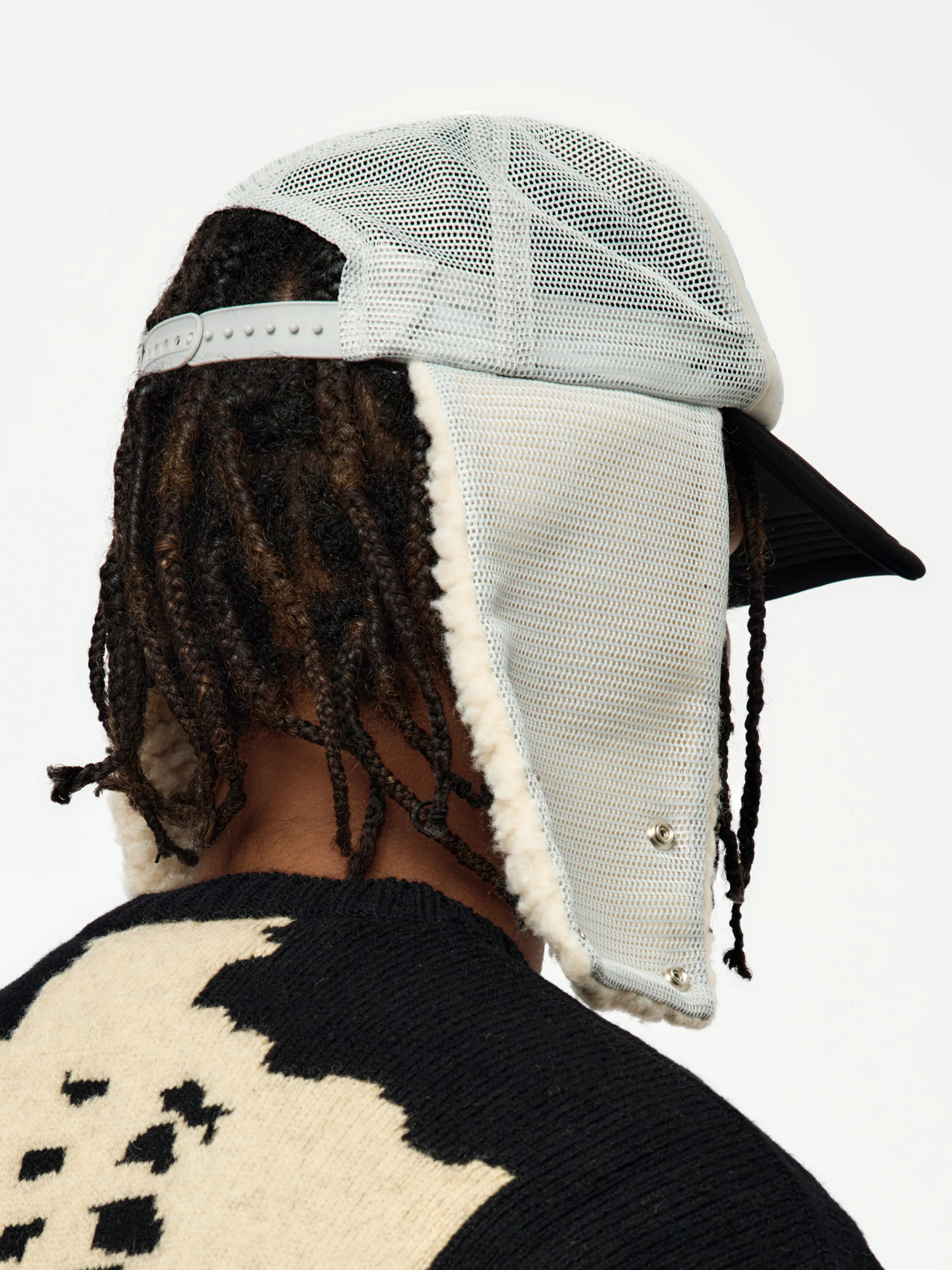 DENIM REPAIR SERVICE LUMBER Trucker Cap (Grey/Black) - Image 4