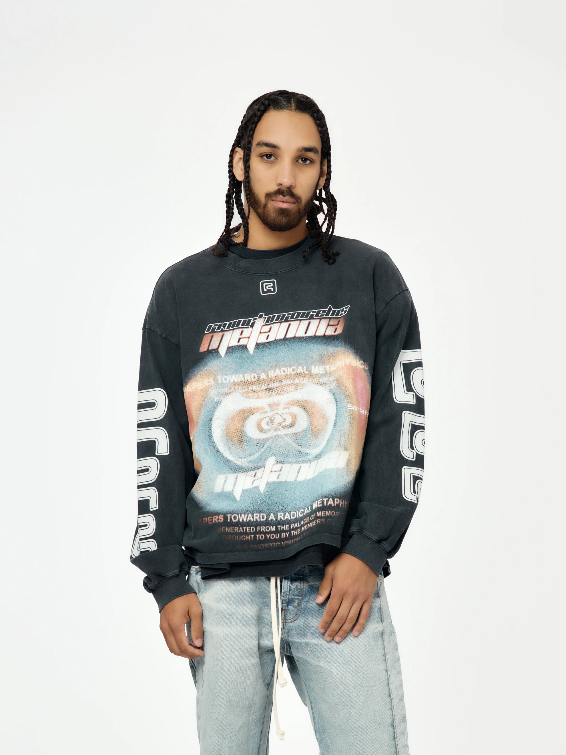 Divinity Paper Garden LS Tee (Faded Black)