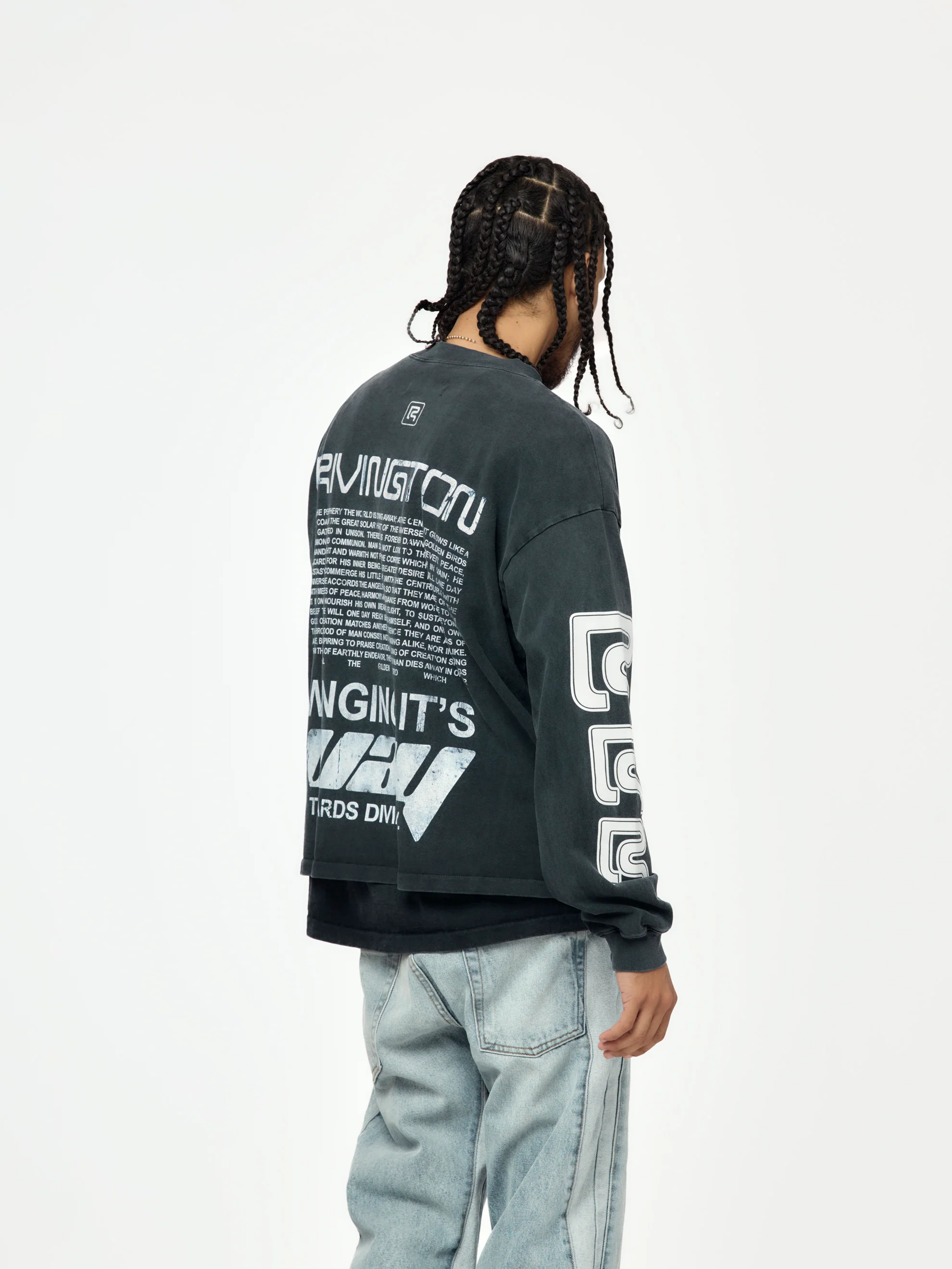 Divinity Paper Garden LS Tee (Faded Black) - Image 4