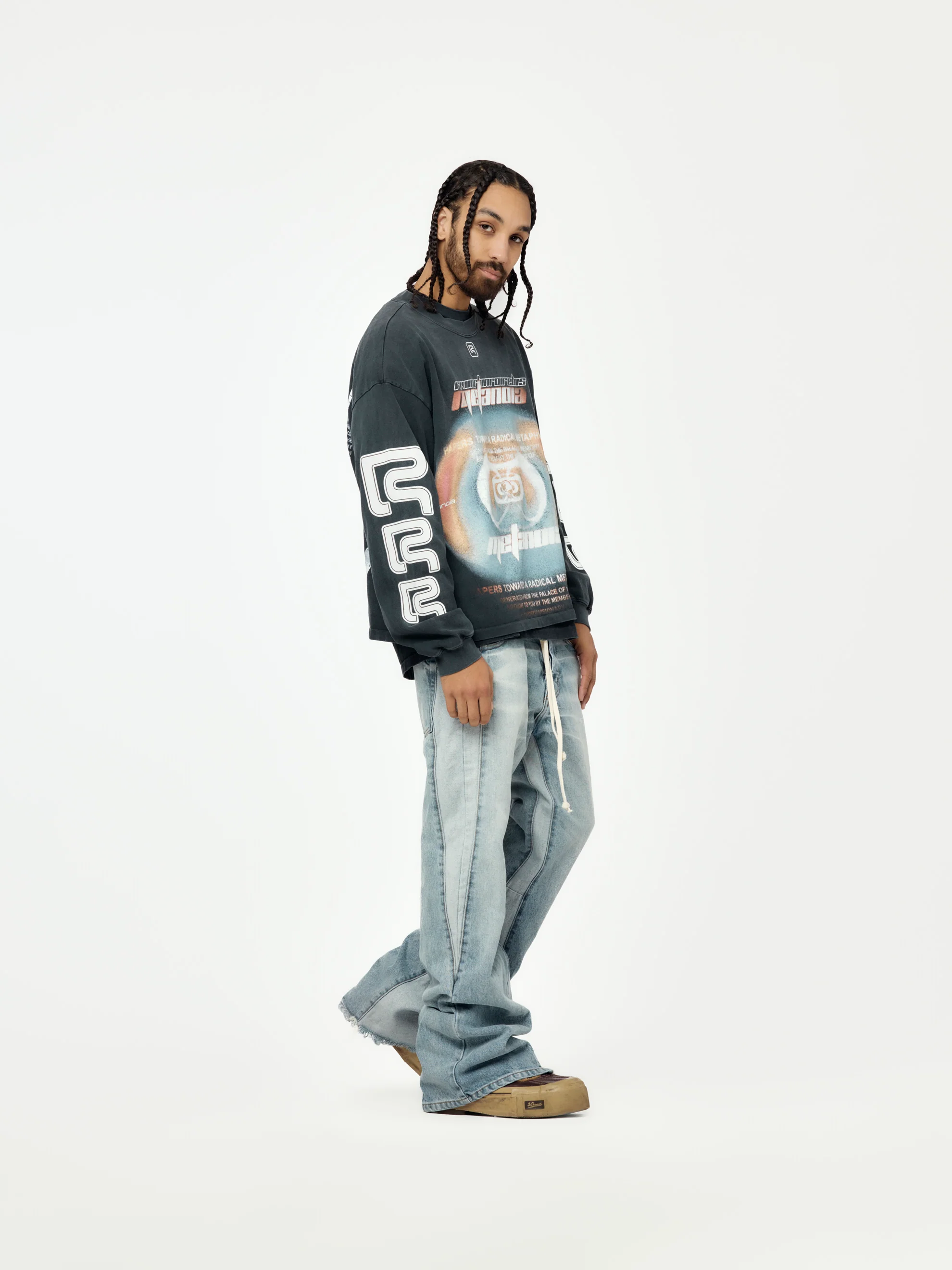 Divinity Paper Garden LS Tee (Faded Black) - Image 5
