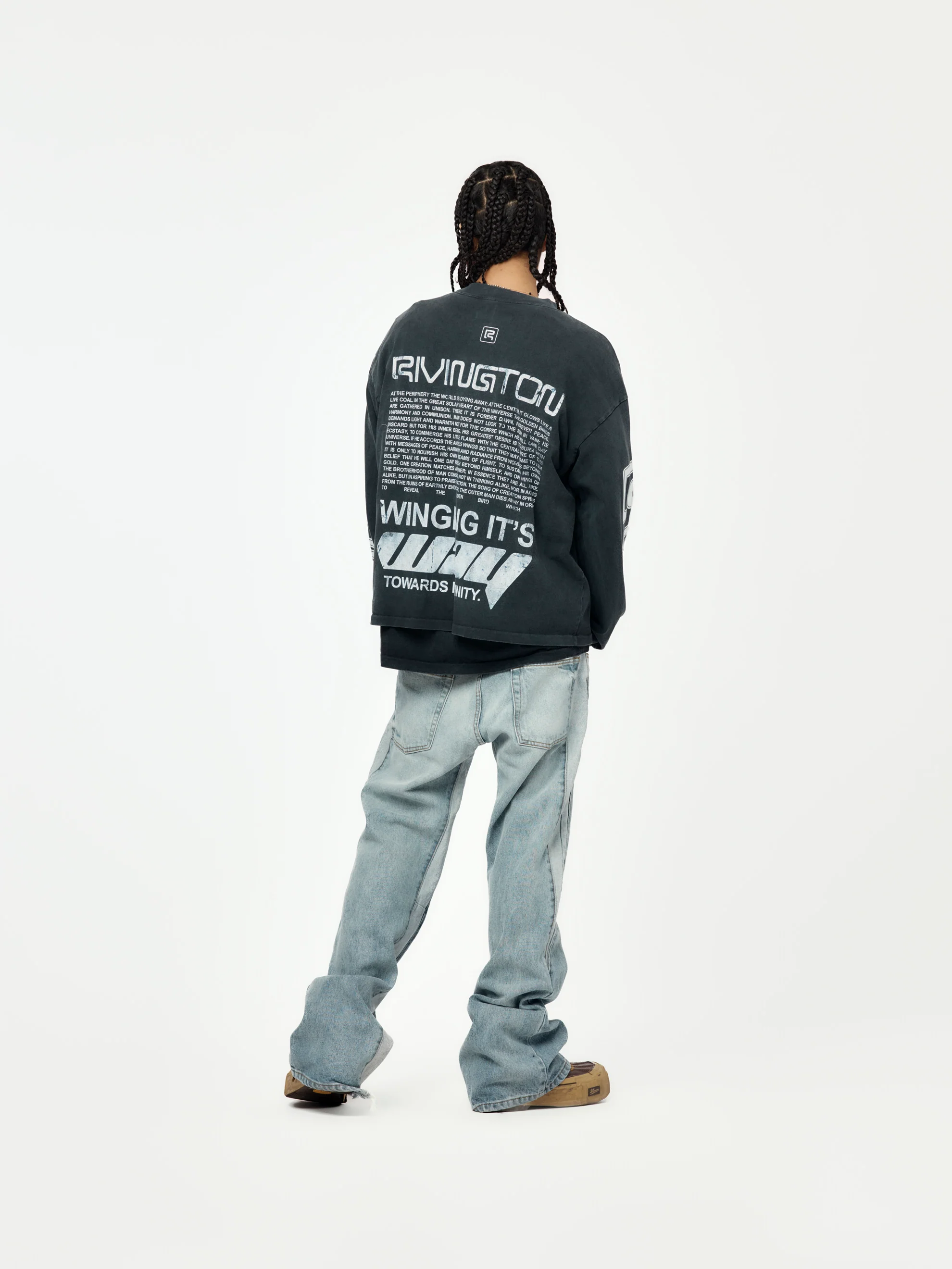Divinity Paper Garden LS Tee (Faded Black) - Image 6