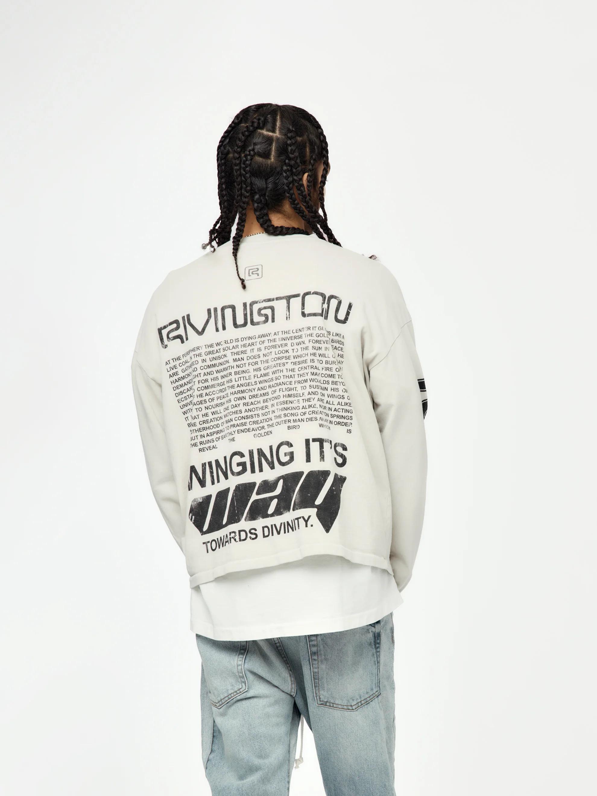 Divinity Paper Garden LS Tee (Light Grey) - Image 2