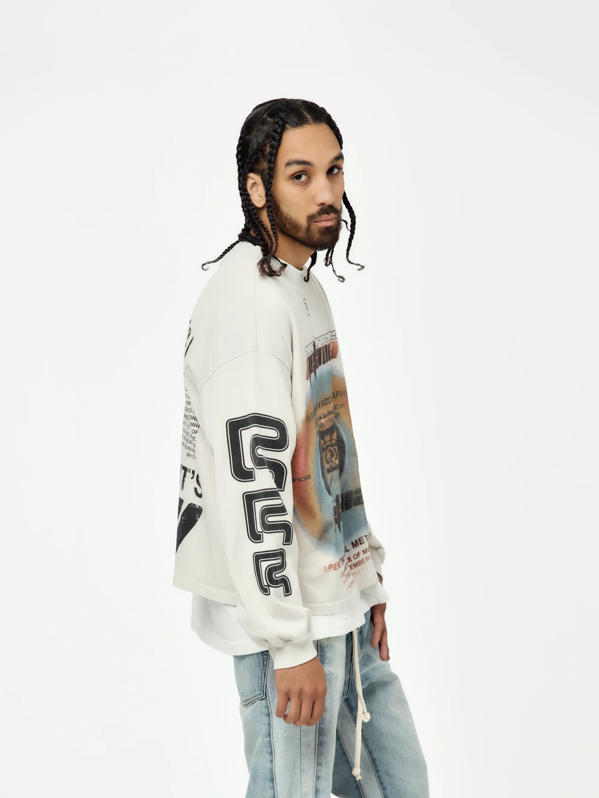 Divinity Paper Garden LS Tee (Light Grey) - Image 3