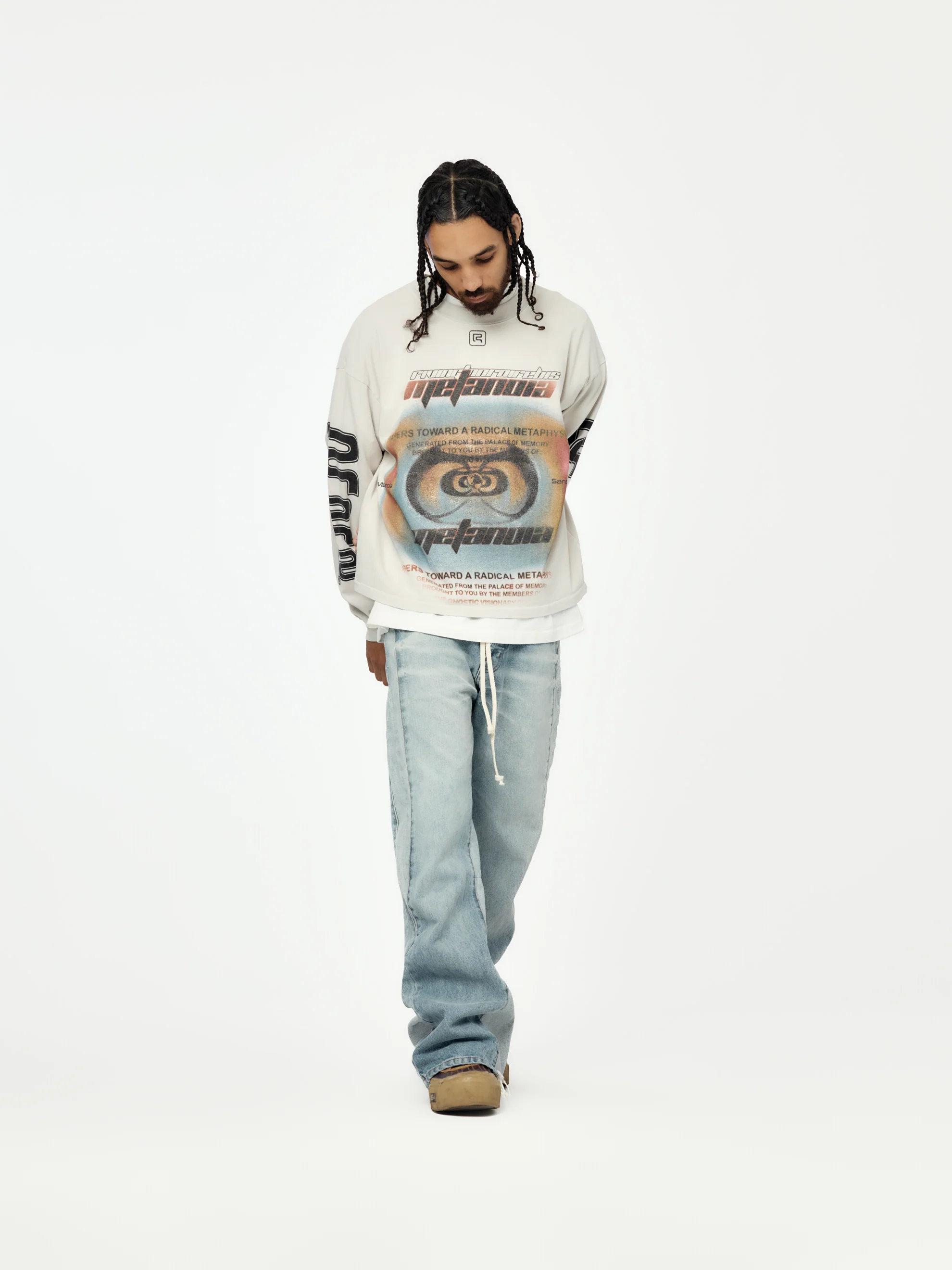 Divinity Paper Garden LS Tee (Light Grey) - Image 4