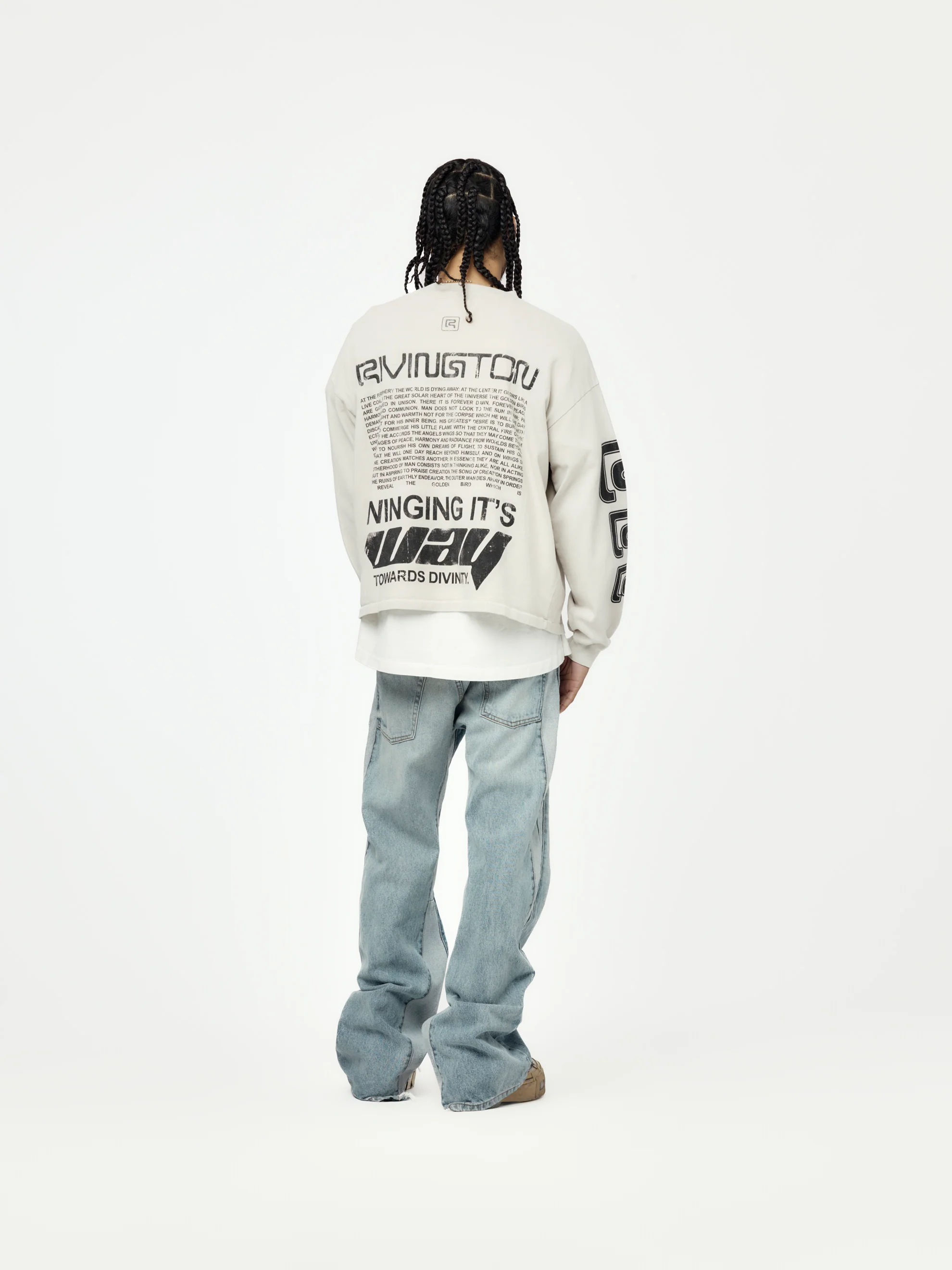 Divinity Paper Garden LS Tee (Light Grey) - Image 5