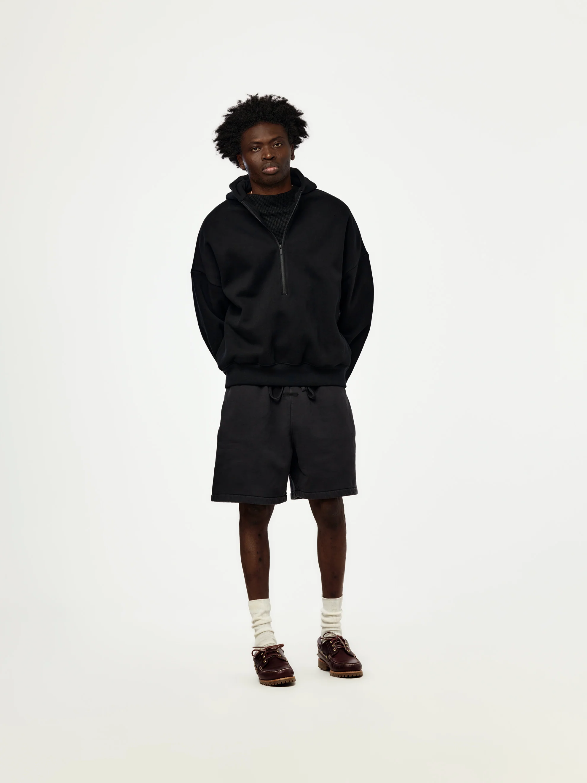 PROPERTY LOUNGE HALF ZIP HOODIE (BLACK) - Image 4