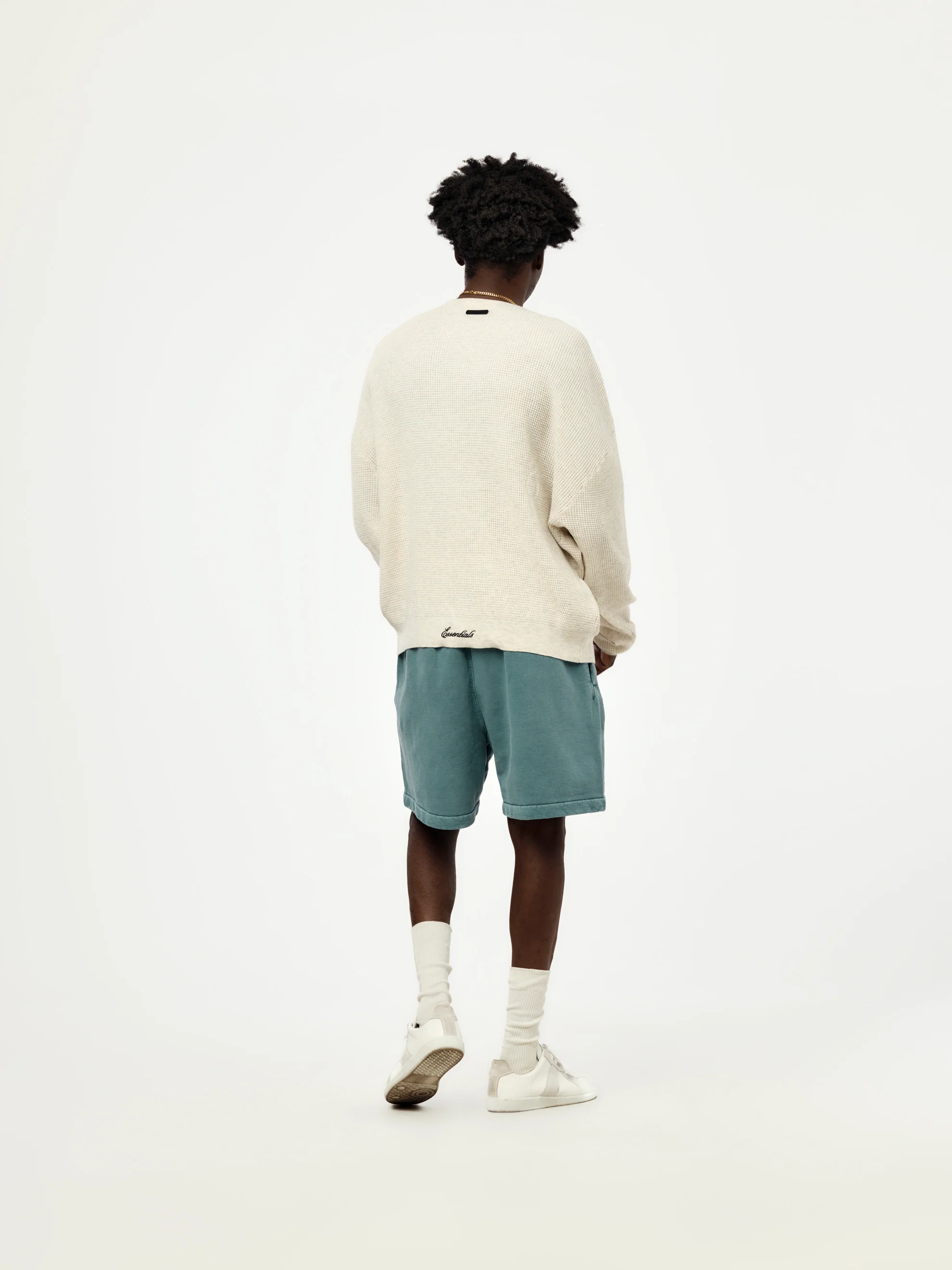 SIGNATURE WAFFLE 90'S CREWNECK SWEATER (OATMEAL HEATHER) - Image 5