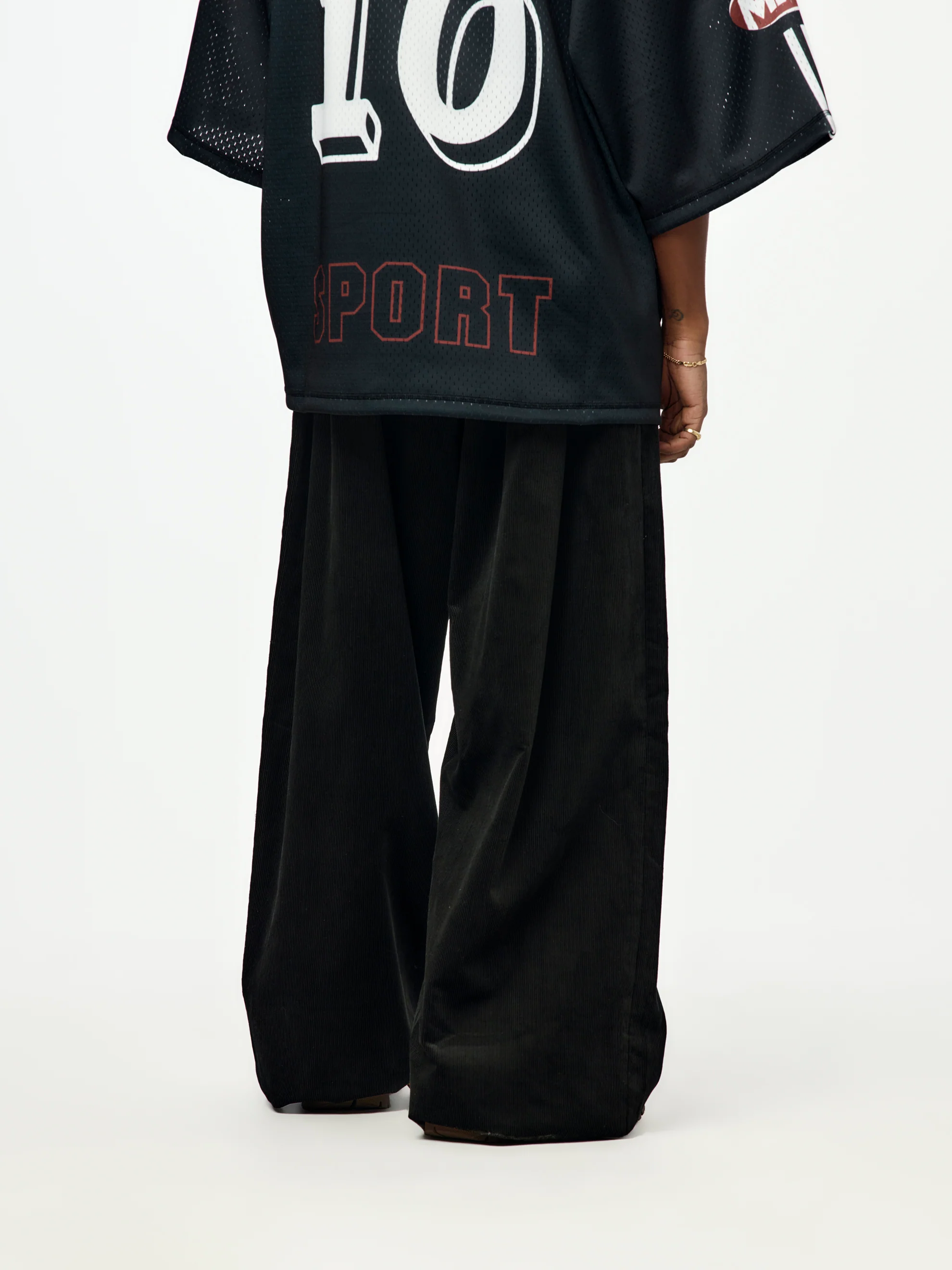 Extreme Wide Leg Tailored Trouser (Black) - Image 4
