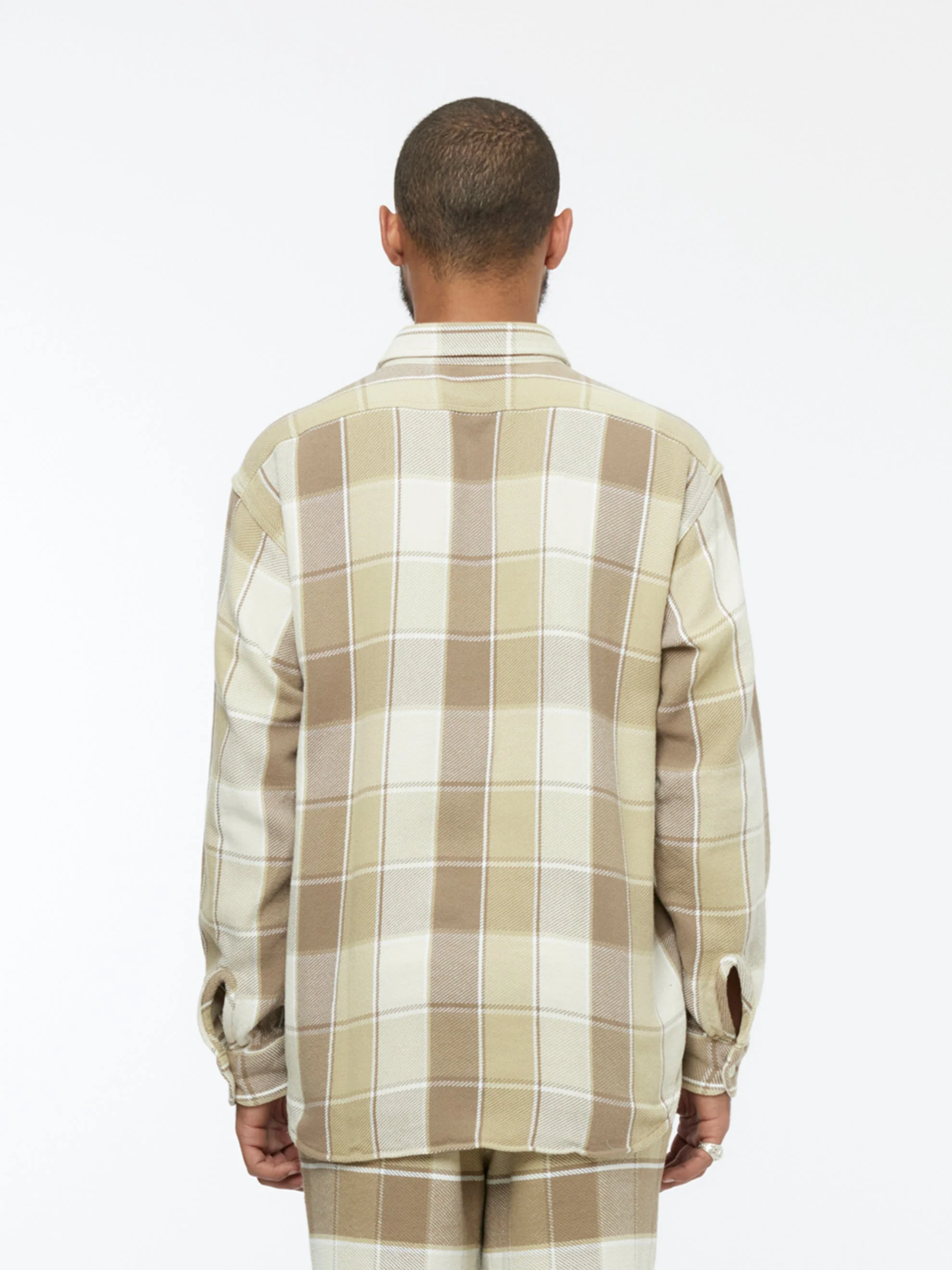 Checkered Pajama Shirt (Beige) - Image 4