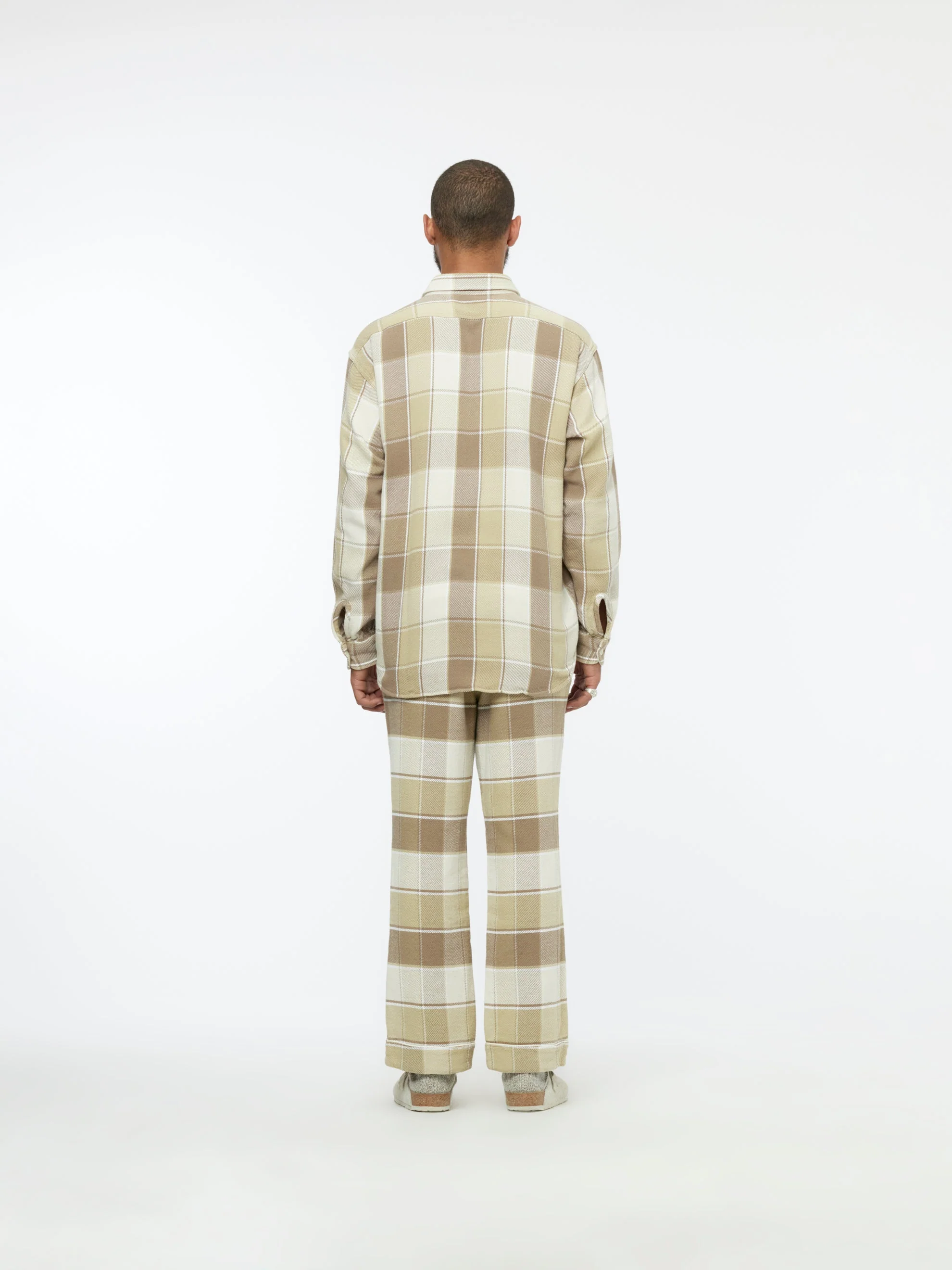 Checkered Pajama Shirt (Beige) - Image 6