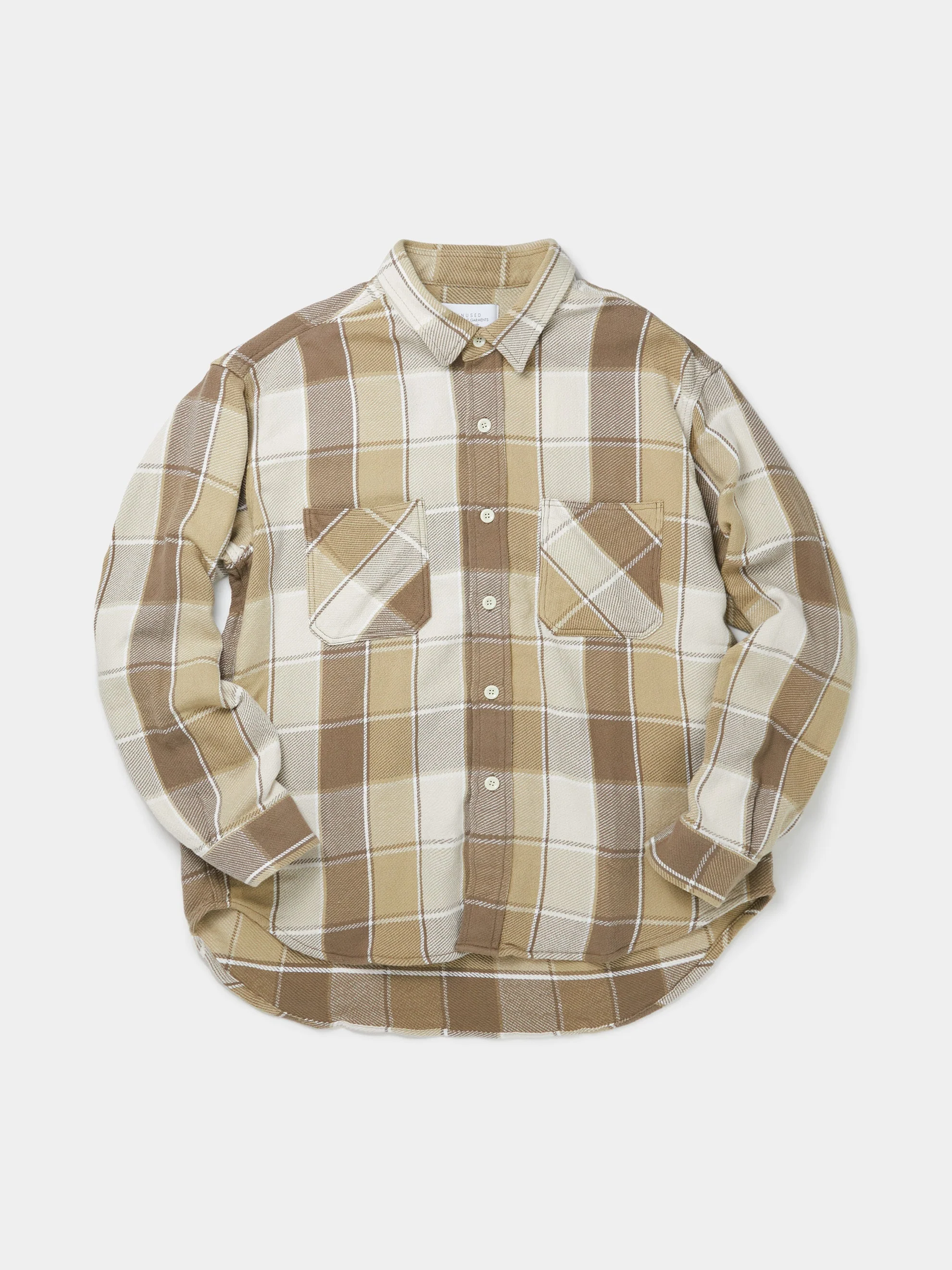 Checkered Pajama Shirt (Beige) - Image 7
