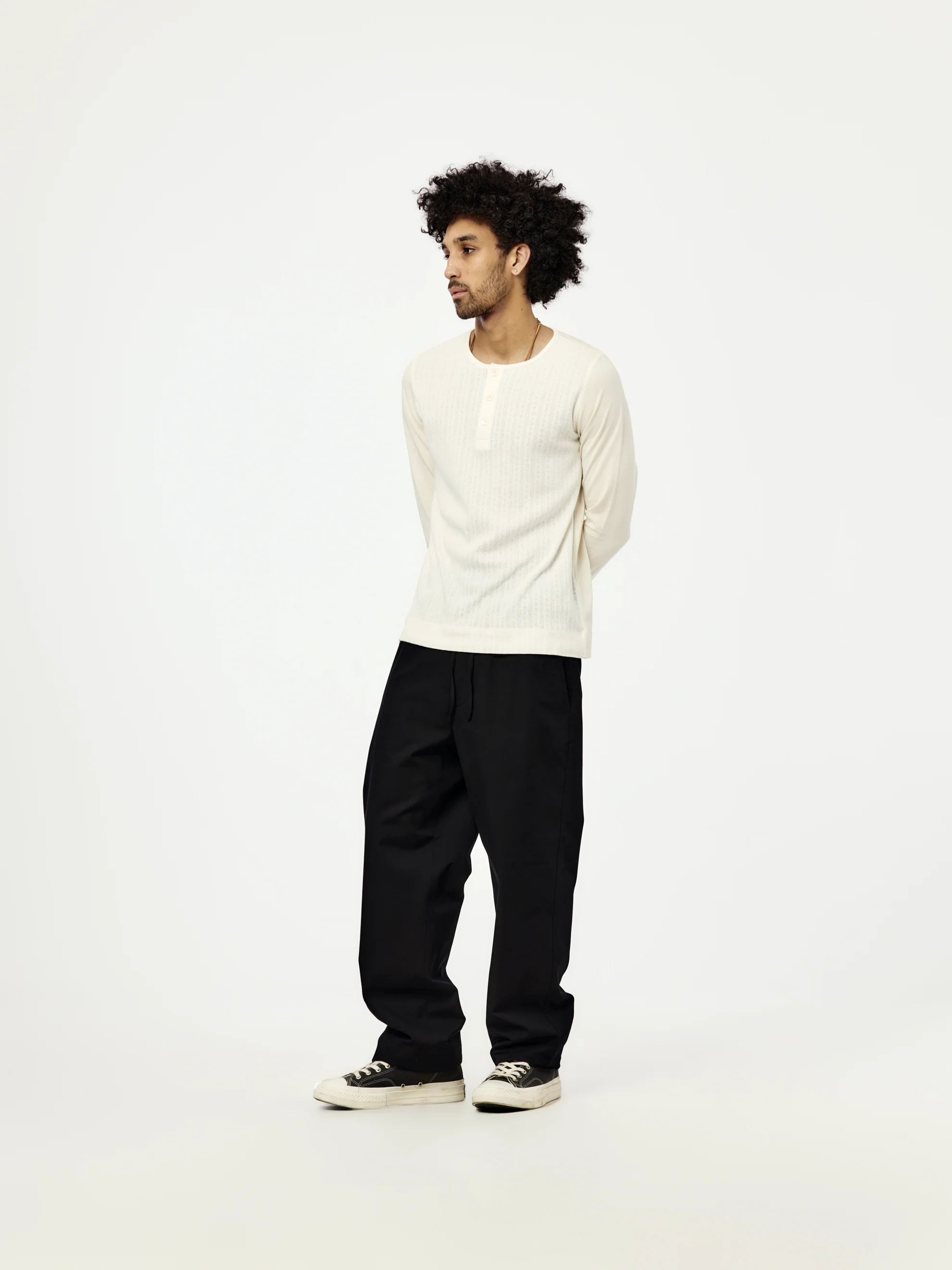 Hebton Long Sleeved T-Shirt (Off White) - Image 4