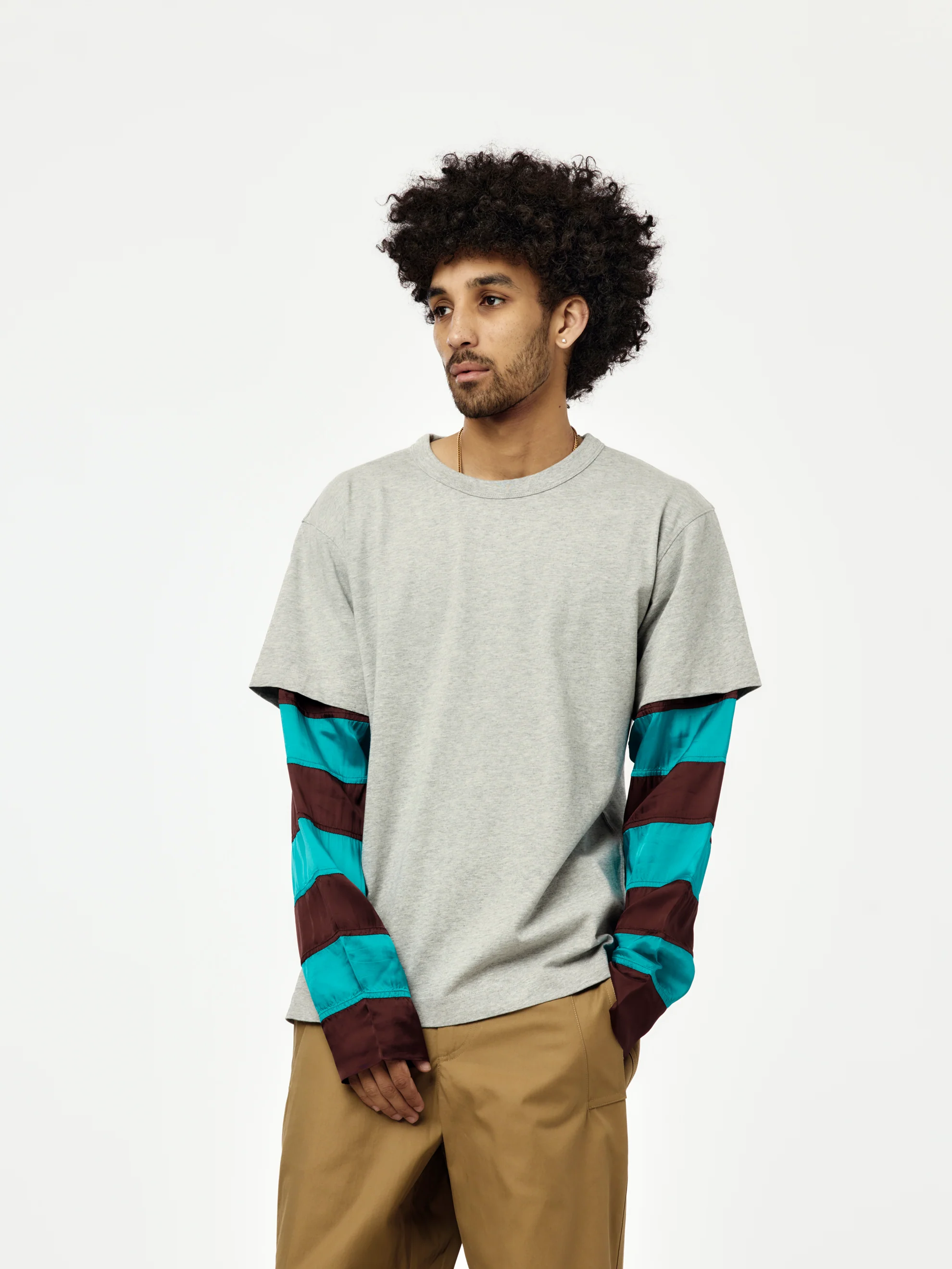 Heedar Contrast T-Shirt (Grey Melange)