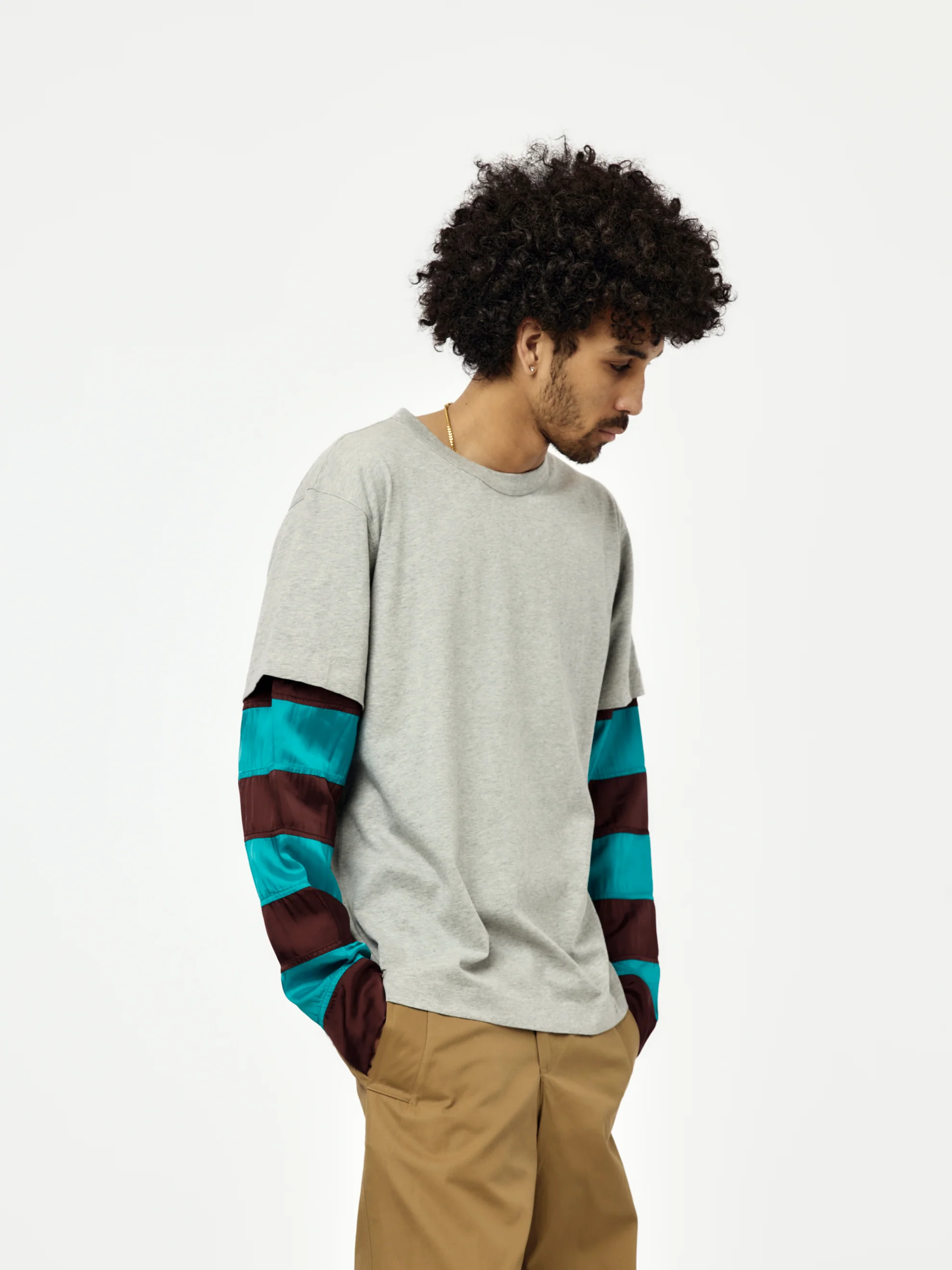 Heedar Contrast T-Shirt (Grey Melange) - Image 2